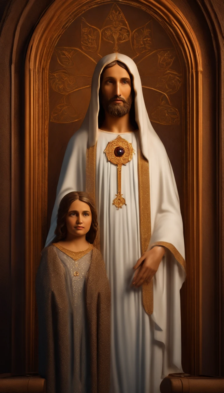 JESUS CHRIST WITH HIS MOTHER OUR LADY OF APARECIDA, FOTO escura: epic realistic, Soft cinematic portrait, adobe lightroom, photographic lab, altamente detalhado, desbotado, (cores neutras: 1,2), (hdr: 1,4) , (cores suaves:1.2), hiperdetalhado, (artstation:1.4), cinemactic, luzes quentes, dramatic light, (detalhes intrincados:1.1), fundo complexo, (rutkowski:0.66), (azul e laranja:0.4), 8K