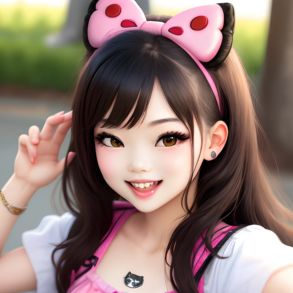 Asian Barbie with Mickey's ear and big behaved hair