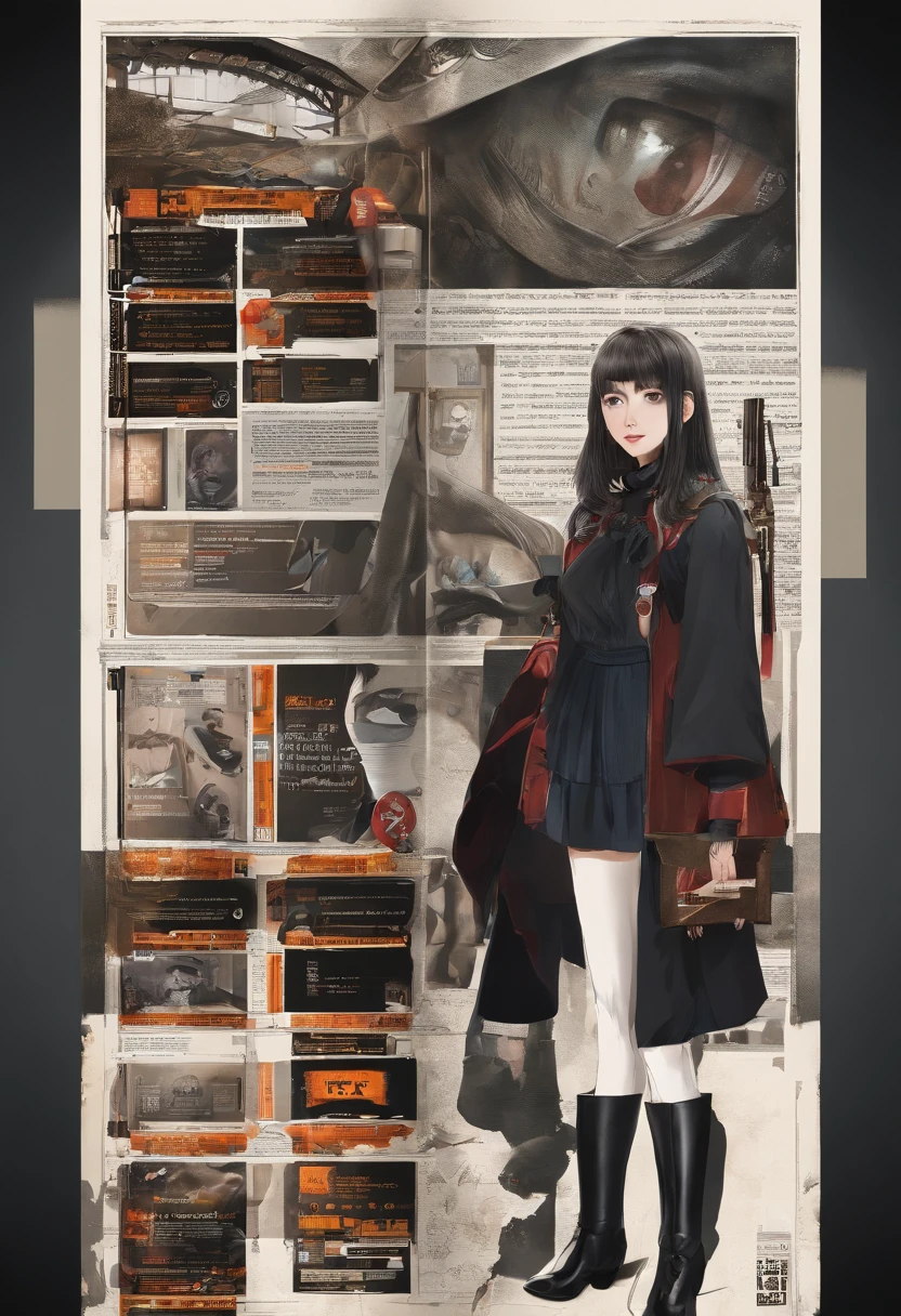 (best quality,4k,highres,masterpiece:1.2), ultra-detailed, realistic:1.37, studio lighting, vivid colors, 80's Japan Female Student, black choker, horror movie, eerie atmosphere, dim lighting, chilling shadows, dark corridor, torn school uniform, short-haired appearance, holding a flashlight.