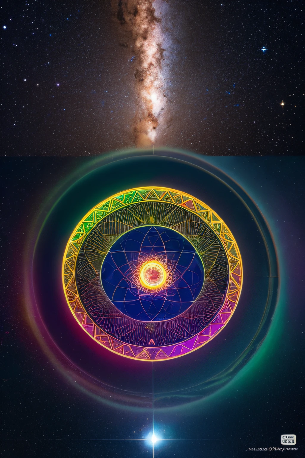 A colorful image of a spiral with a star in the background - SeaArt AI