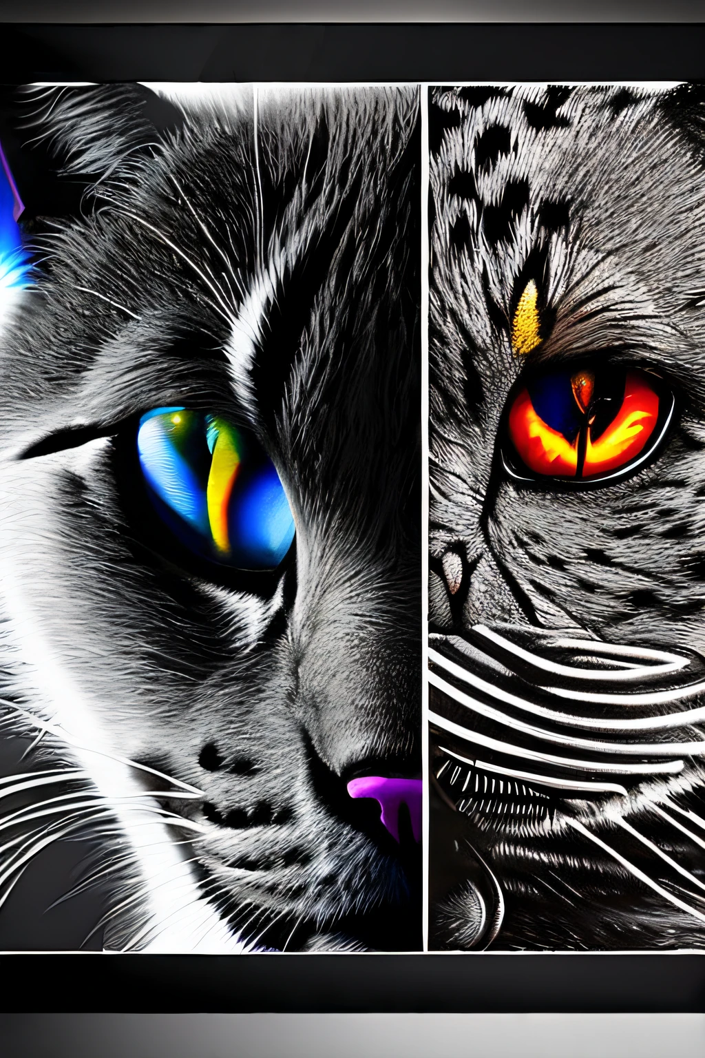 a bad luck cat in a mistry and horror theamed demon who make effect on a human.focous and facual features must be cat, now create an environment that cat with man shadow, dark environment, horror, movie, poster , world class best poster , untra realistic facial detailed of cat, and a man ,photorealism, high contrast, photorealistic digital art trending on Artstation 8k HD high definition detailed realistic, detailed, skin texture, hyper detailed, realistic skin texture, best quality, ultra high res.