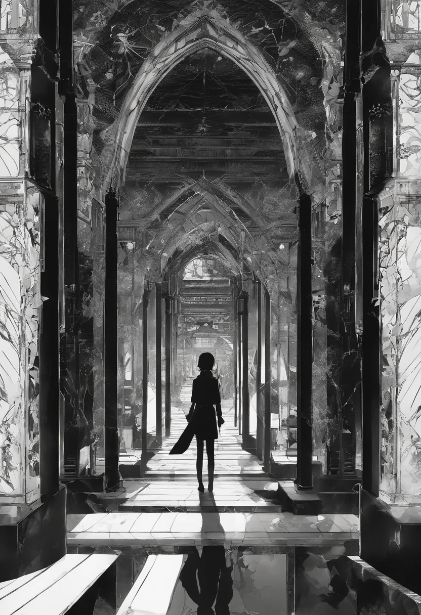 liminal space, Kentaro Miura style, detailed environment, dark atmosphere, intricate architecture, gothic elements, mysterious lighting, dramatic shadows, haunting mood, supernatural beings, detailed characters, intense emotions, dynamic composition, epic scale, intricate line work, high contrast, rich texture, atmospheric perspective, surreal elements, intense action, dramatic storytelling, monochromatic tones, gritty details, realistic rendering, masterful craftsmanship, emotional depth, menacing creatures, epic battle, atmospheric effects, haunting beauty, macabre imagery, dark fantasy, intense storytelling, immersive world, ethereal atmosphere, cinematic quality, breathtaking visuals, emotional impact, larger than life characters, intricate backgrounds.