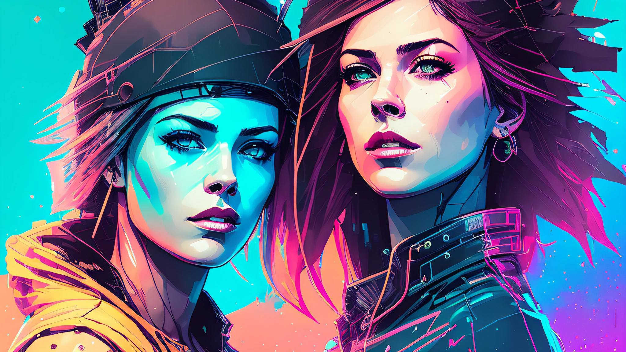snthwve style nvinkpunk close up portrait of a punk woman, punk rock, roller derby, tank girl, bubblegum, edgy, dangerous, high detailed, 8k, by jeremy mann, by sandra chevrier, by dave mckean and richard avedon and maciej kuciara