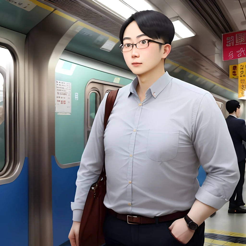Take the train、27-year-old wearing glasses、Weight 80 kg civil servant。