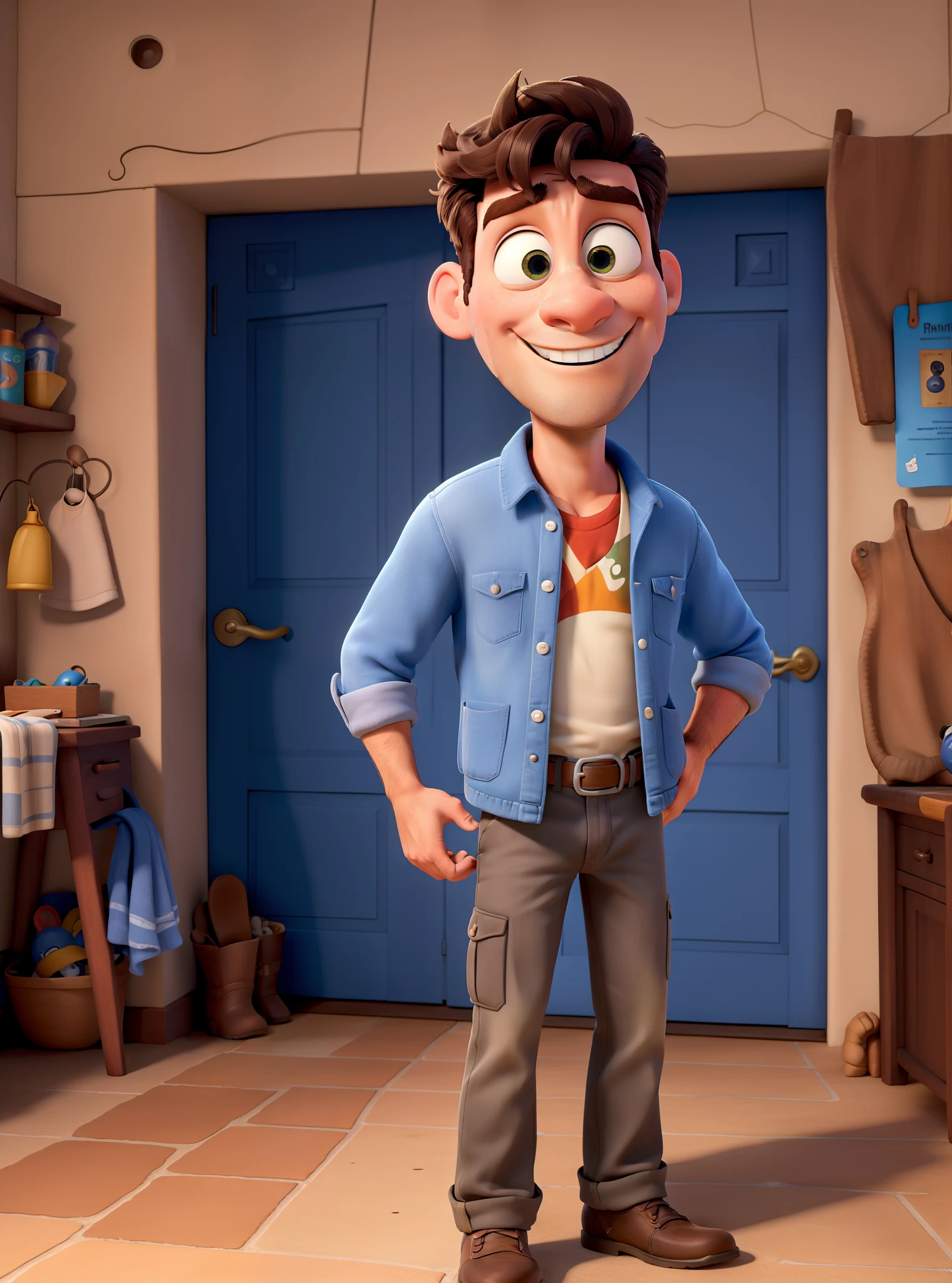 Homem estilo Disney Pixar, alta qualidade, melhor qualidade