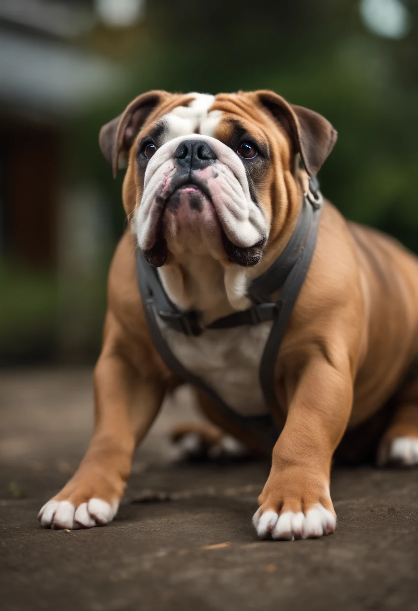 make a male english bulldog, pixar disney style 3d