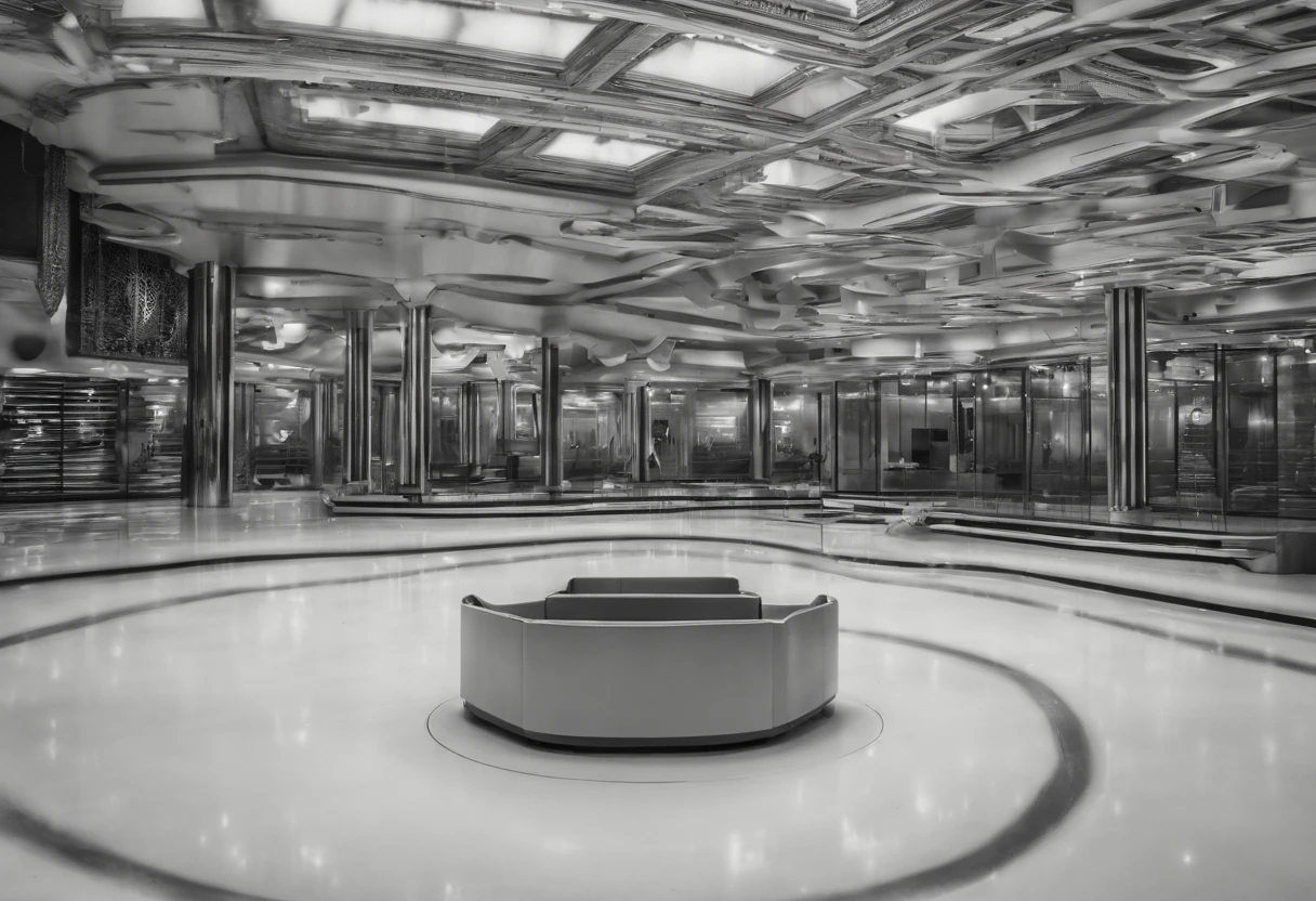 Liminal space in the style of Kentaro Miura, black and white, bleak, Inside of a children play area in the mall, empty, scary, dark, intricate linework