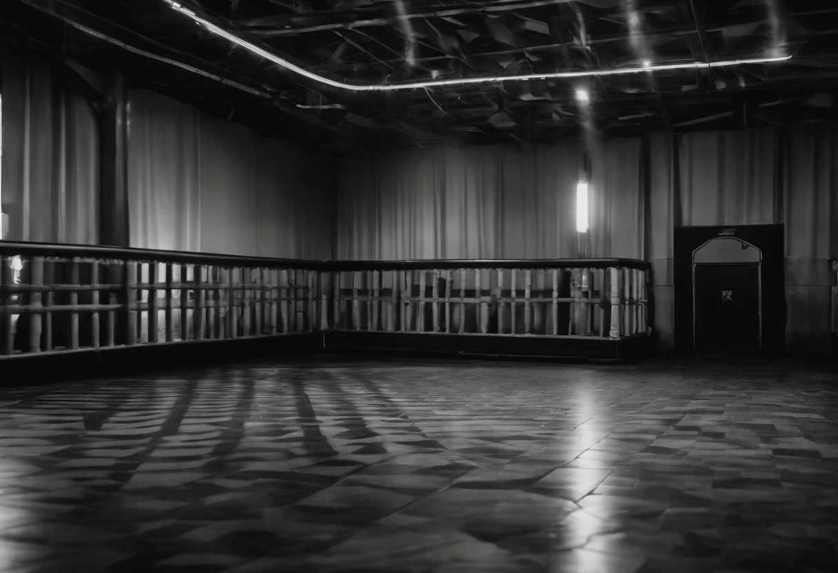 Liminal space in the style of Kentaro Miura, black and white, bleak, Inside of a children play area in the mall, empty, scary, dark, intricate linework