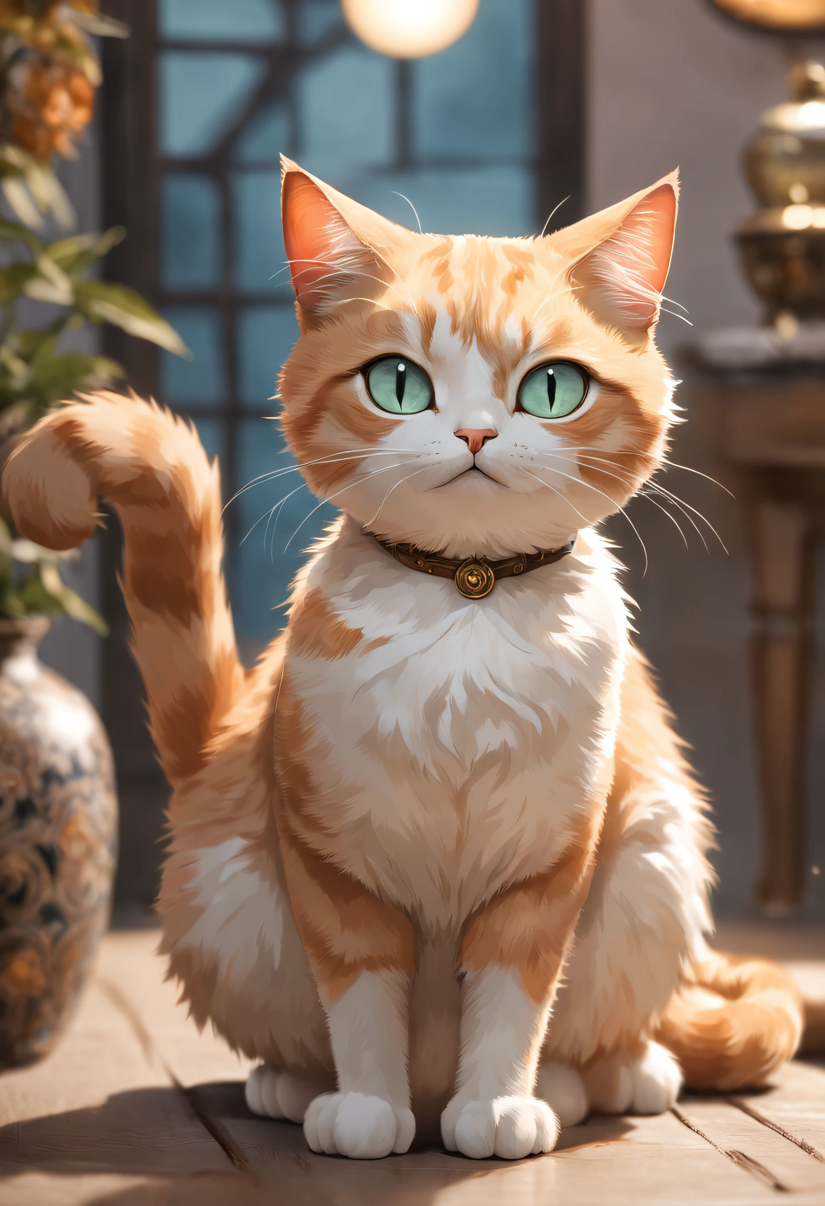 "Generate ultra-high-definition images of chic cats, Classic Cat Pose. Using advanced macro photography techniques、Highlights the intricate details of the cat's coat, mustaches, And expressive eyes.

Place the camera at the cat's eye level, Create an intimate connection between the viewer and the cat subject. Implement a wide aperture for a shallow depth of field, Make the cat stand out clearly against a gently blurred background.

Improve lighting to emphasize the texture and contours of the cat's body, Using the software, Remove coarse shadows、, cosy atmosphere.

Catch a cat in a relaxed position, But balanced, Show your flexibility and elegance. Try to capture the moment in natural movement, Stretching, grooming, etc., To convey a sense of authenticity.

Implement post-processing techniques to improve image clarity, contrast, and color balance, Secure all aspects, From the intricate patterns of cats to their intense gazes, Rendered in stunning detail.

Finally, convey the gentle beauty and innate grace of the cat,, Capture fleeting moments celebrating the unique essence of a cat's curiosity and balance."