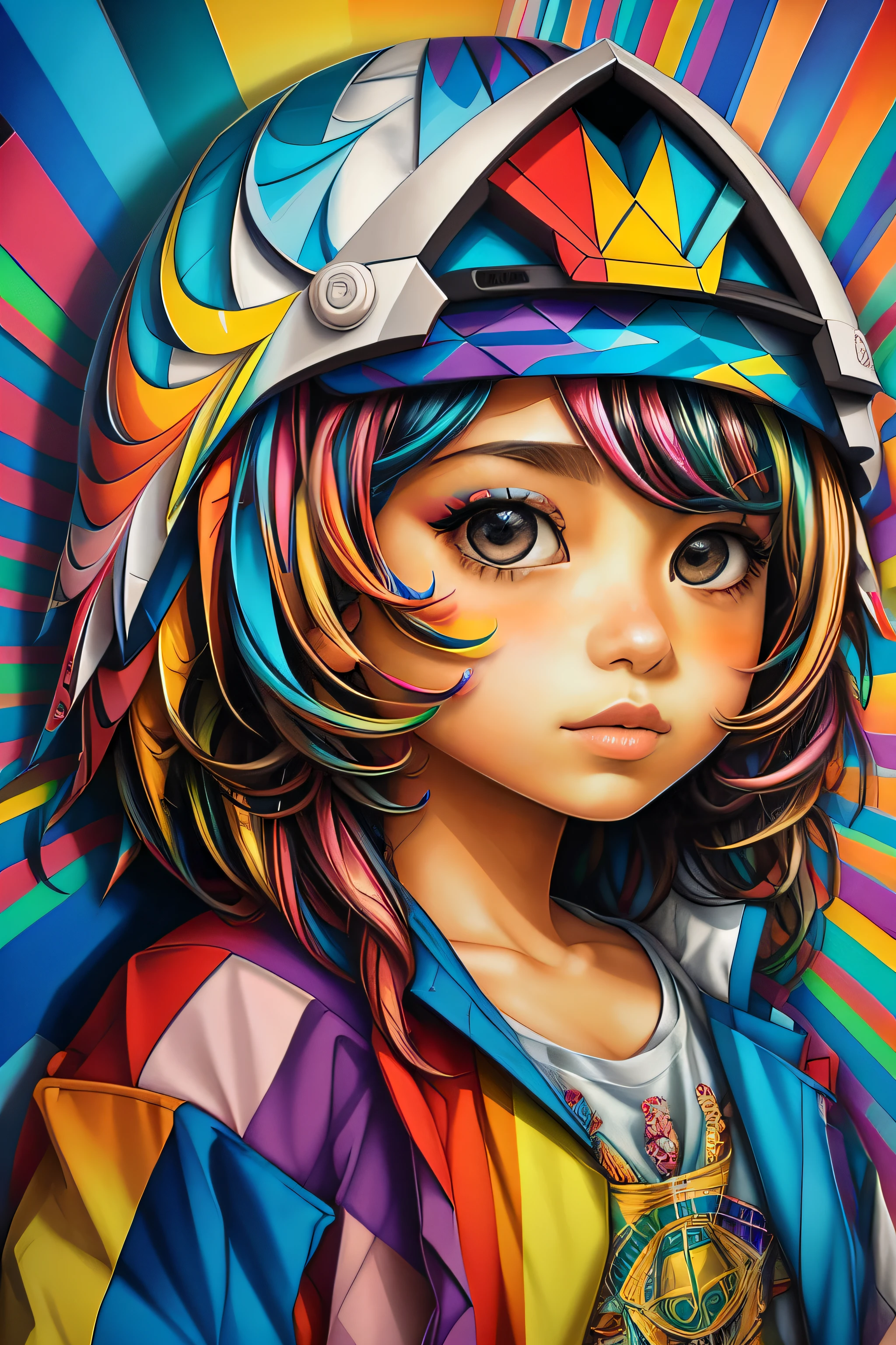 (Bird well saw you), Eduardo Kobra padding ,wall PORTRAIT geometric multidimensional, art, chibi,
yang016k, beautiful, colorful,
masterpieces, top quality, best quality, official art, beautiful and aesthetic,