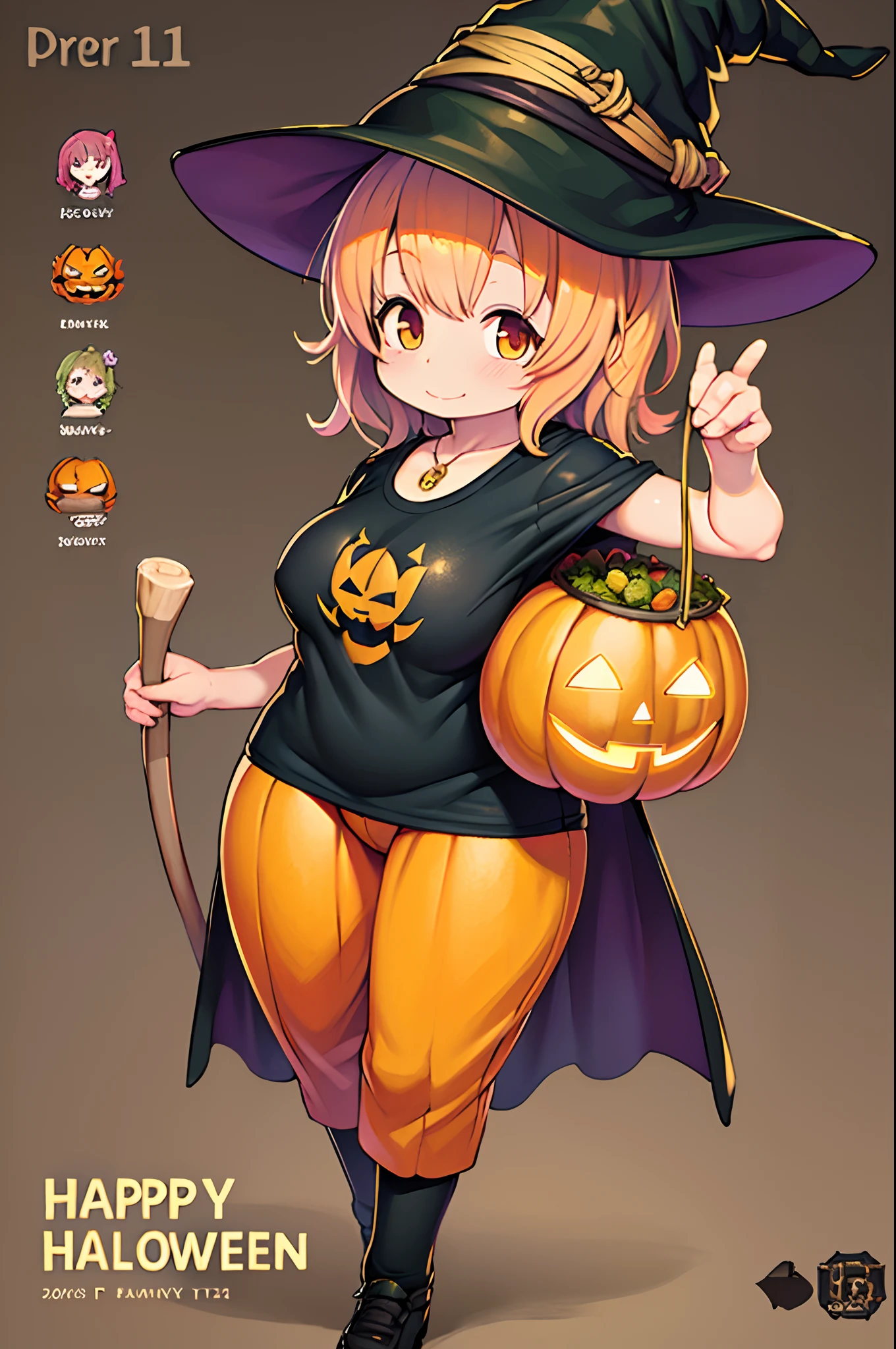 Charming Halloween 12 Year Old Witch Autumn Icon Pack, Random facial expressions, Random coloring, Cartoon style, 2D, planar vector, Character Design, T-shirt design, Colorful splashes, Vector art, Fantasy Art, Watercolor effect,Digital Painting, white bg, 8K