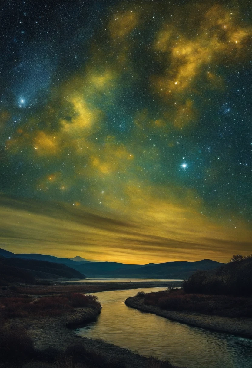 Van Gogh painted the starry sky，Dreamy