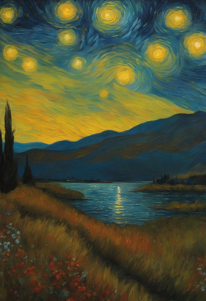 Van Gogh painted the starry sky，Dreamy