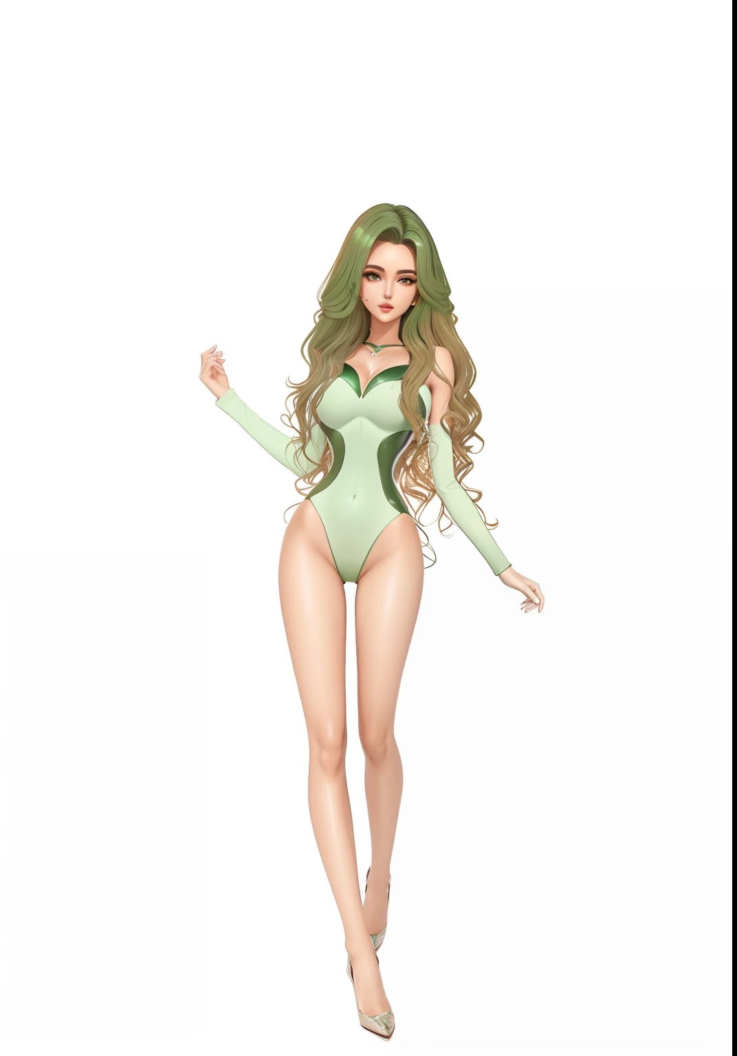 um close up de uma mulher em um corposuit verde, !!retrato de corpo inteiro!!, corpo inteiro!, corpo inteiro!!, corpo inteiro feminino, corpo inteiro:: tempo ensolarado::, cheio_corpo!!, corpo inteiro!!!!!!, pele de cor verde!!, corpo inteiro detalhado, corpo inteiro;, corpo inteiro!!!, corpo inteiro feminino, IMVU, corpo inteiro detalhado