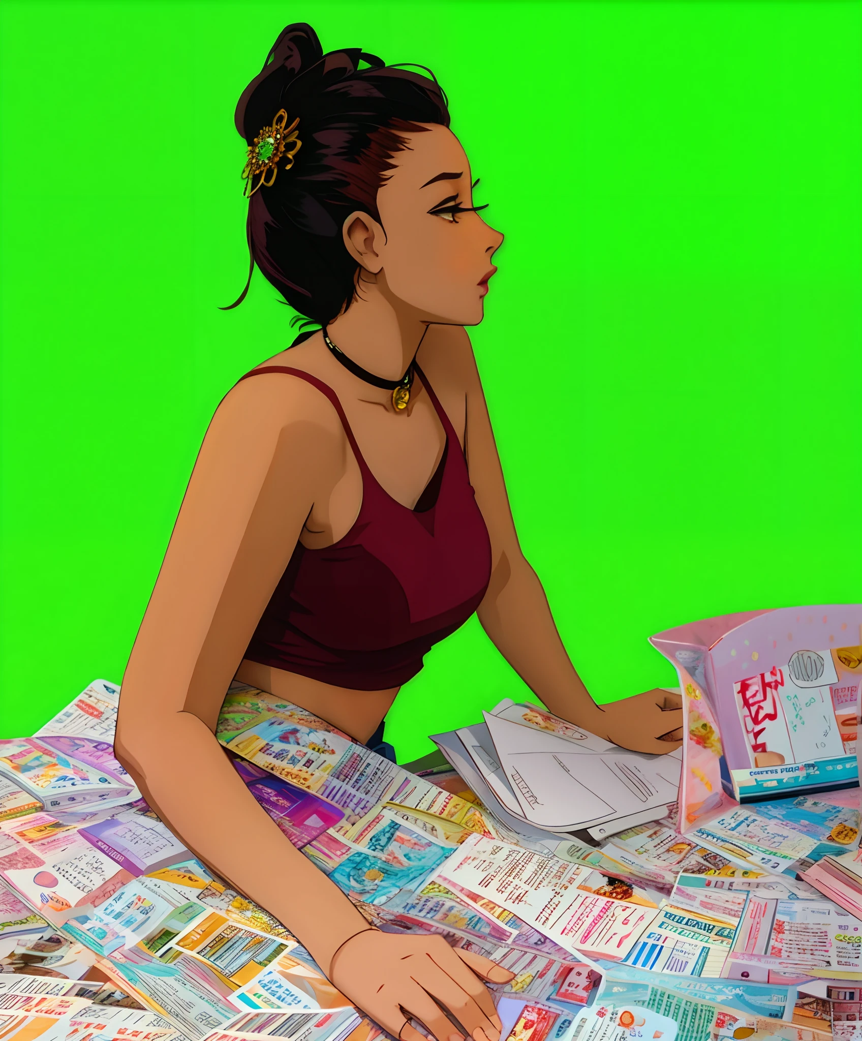 turn this girl to cartoon, yellow top