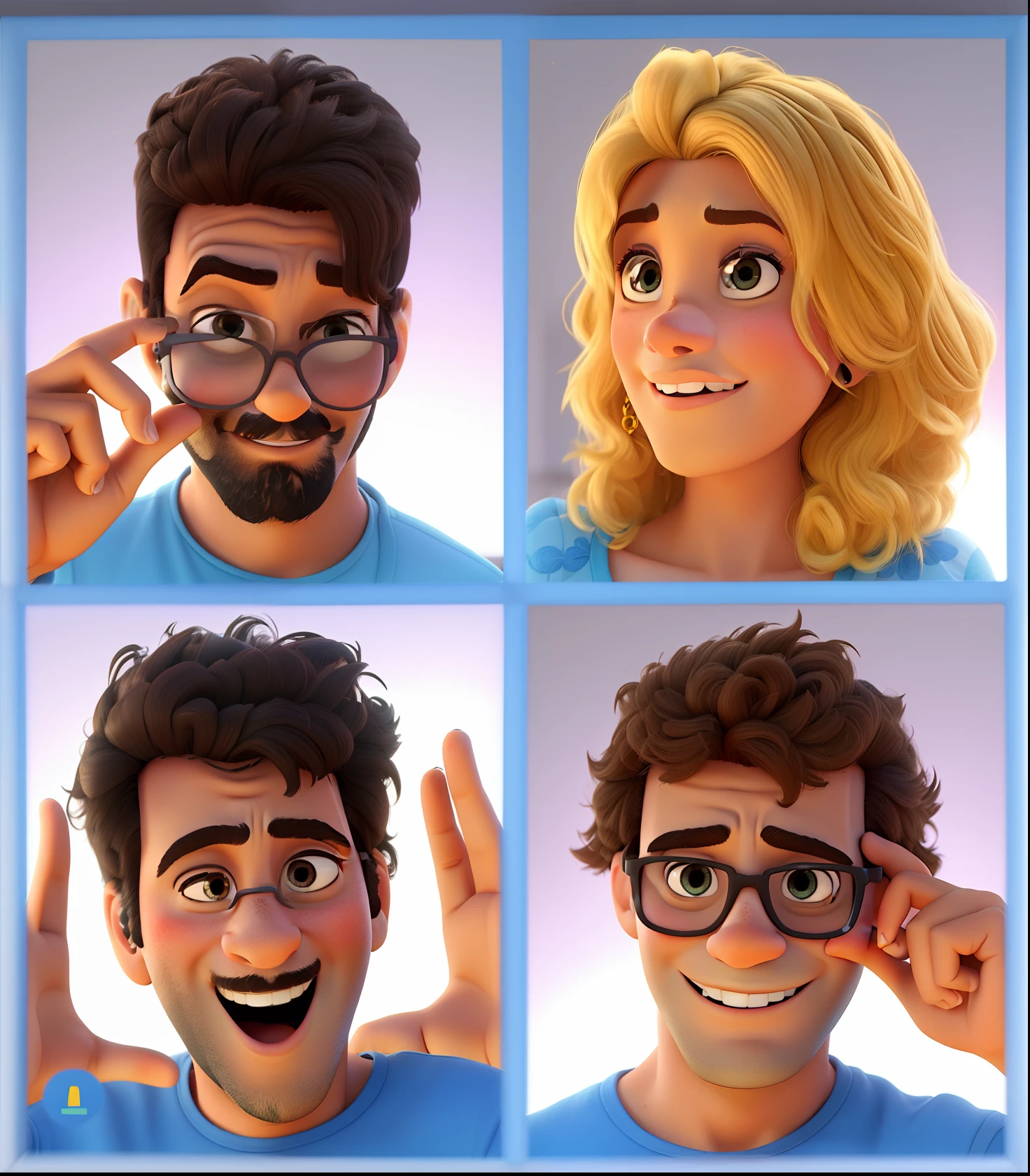 Pessoas estilo pixar, alta qualidades