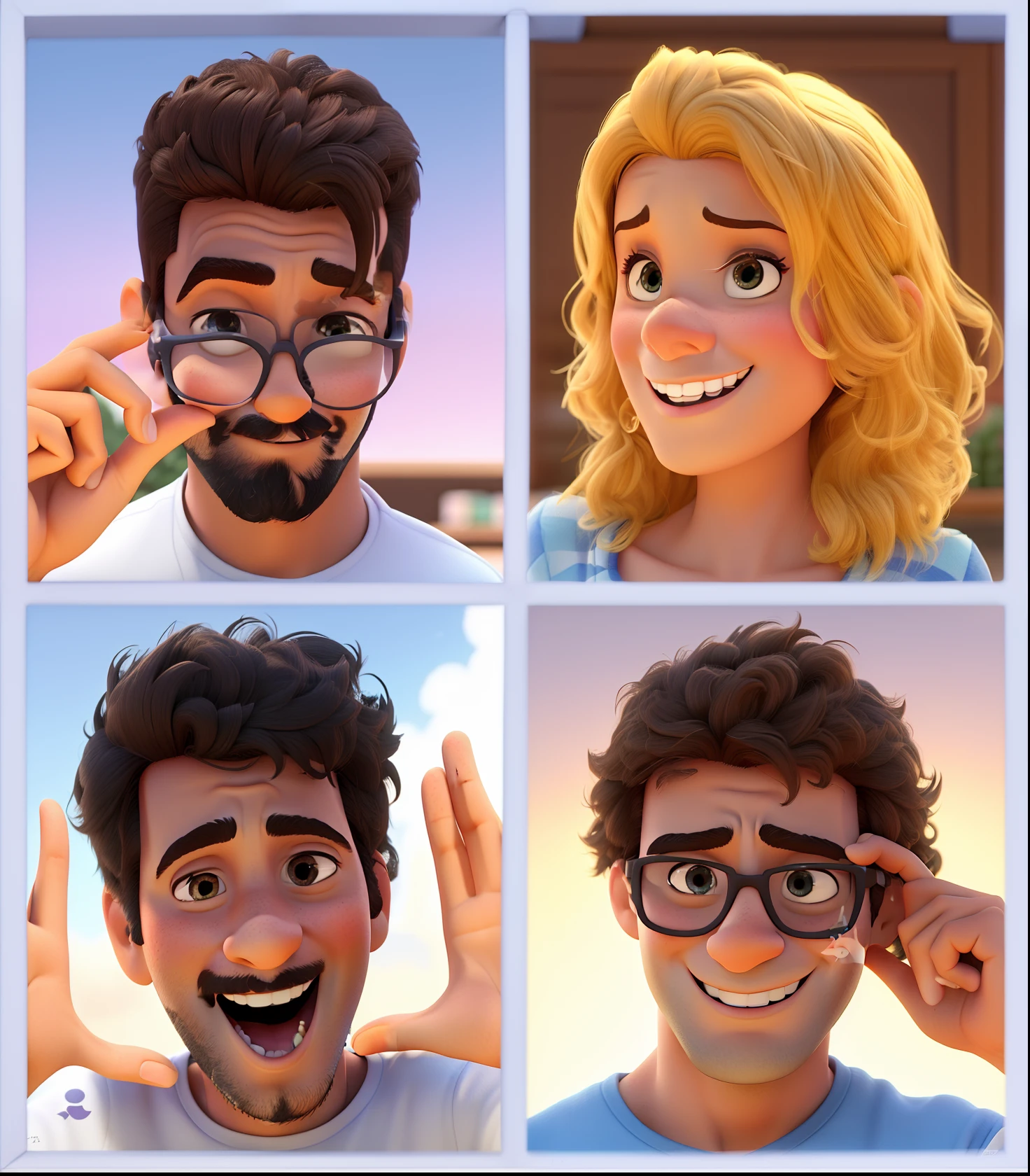 Pessoas estilo pixar, alta qualidades