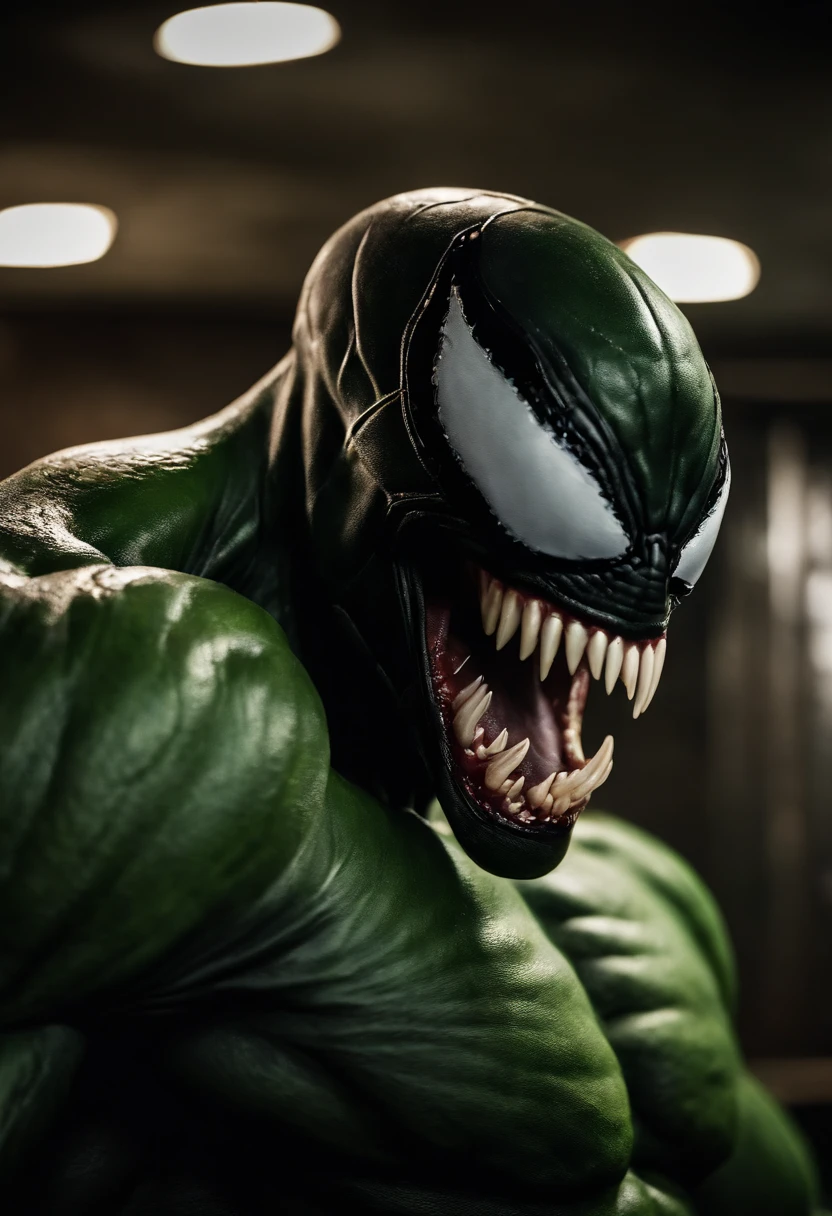 Venom in slime form combined with Superman, evil, enemy