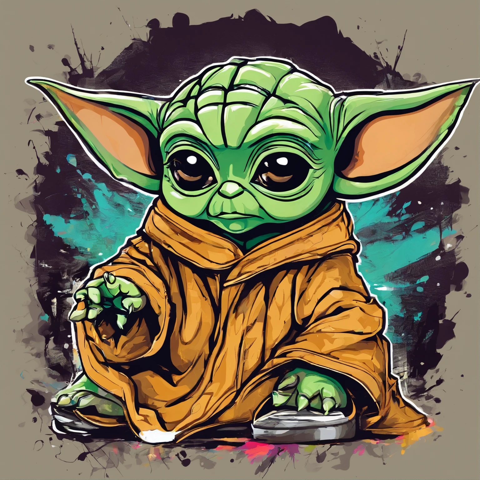 Baby Yoda , mignon, personnage en entier , logo pour tee-shirt