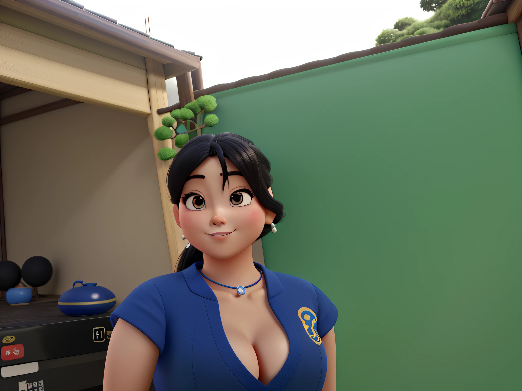 mulher japonesa, estilo disney pixar, alta qualidade