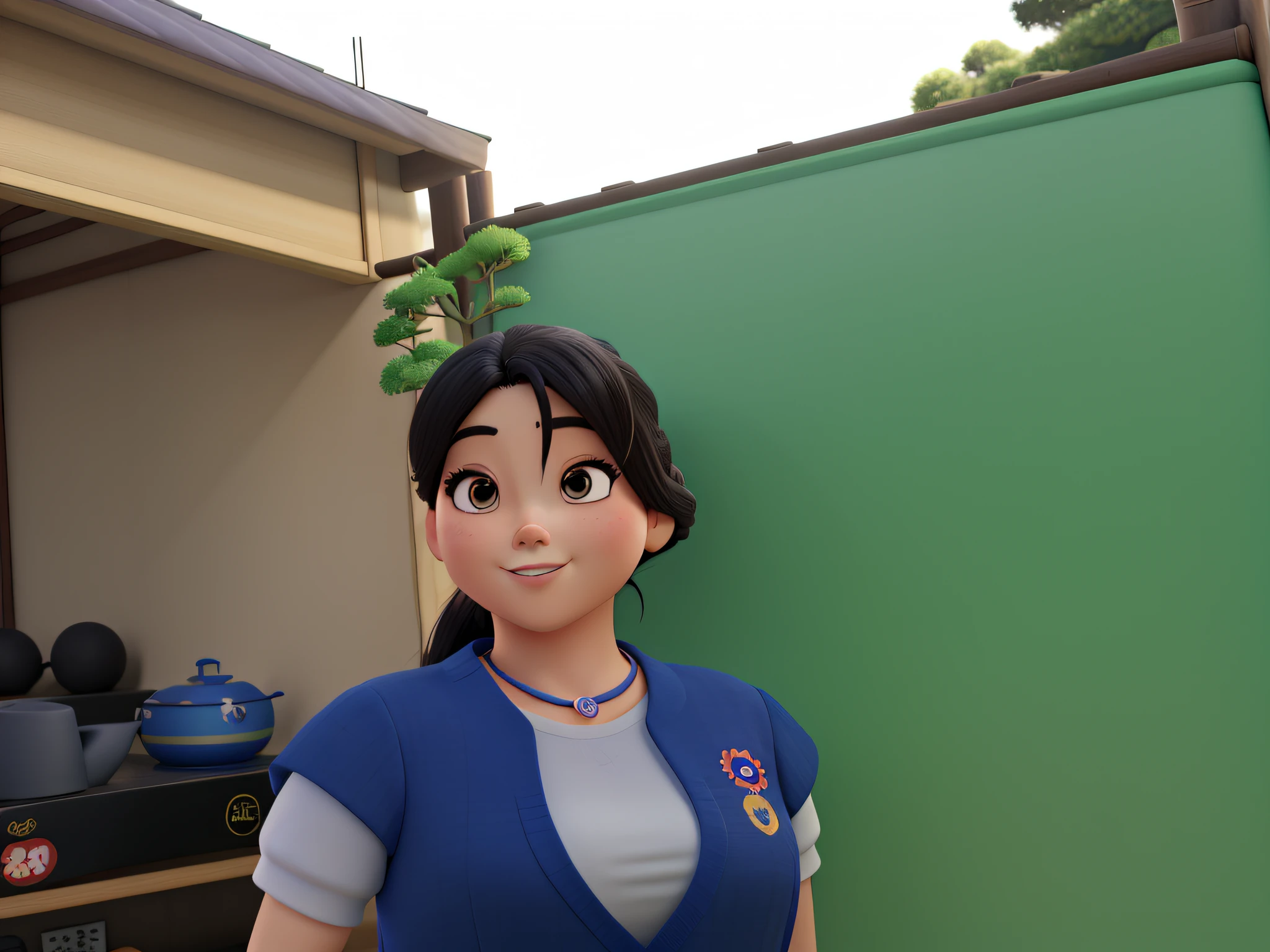 mulher japonesa, estilo disney pixar, alta qualidade