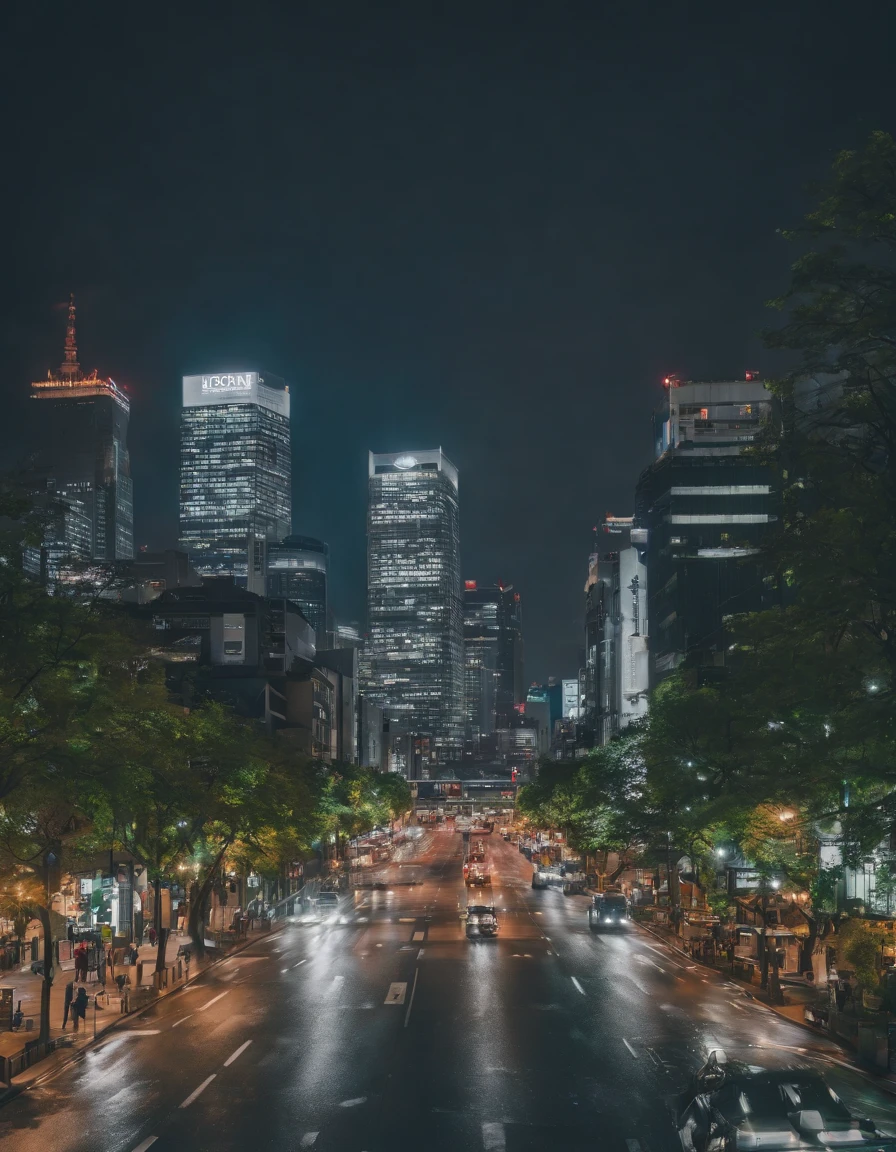 tokyo street,night, cityscape,city lights,, 8k, RAW photo, best quality, masterpiece,realistic, photo-realistic, background image for photo