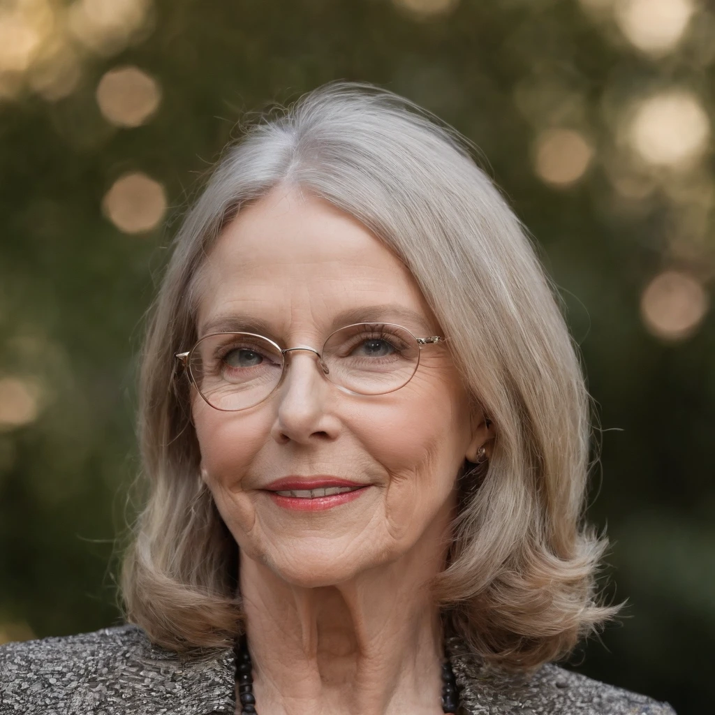 70 yrs old Diane Keaton，photography of，k hd，Cute girlis 4,Dark background，soft warm light，deep shading，Expensive cameras，Portrait film，winning artwork，tmasterpiece,  perfect tits, beautiful big ass