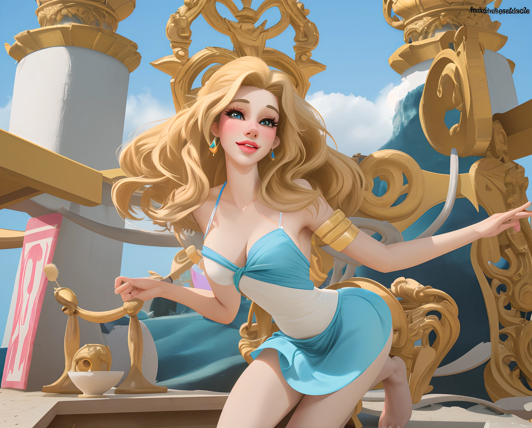 Disney Animation Pull 3D of Manina Actress Ruy Barbosa in the version of the goddess Aphrodite