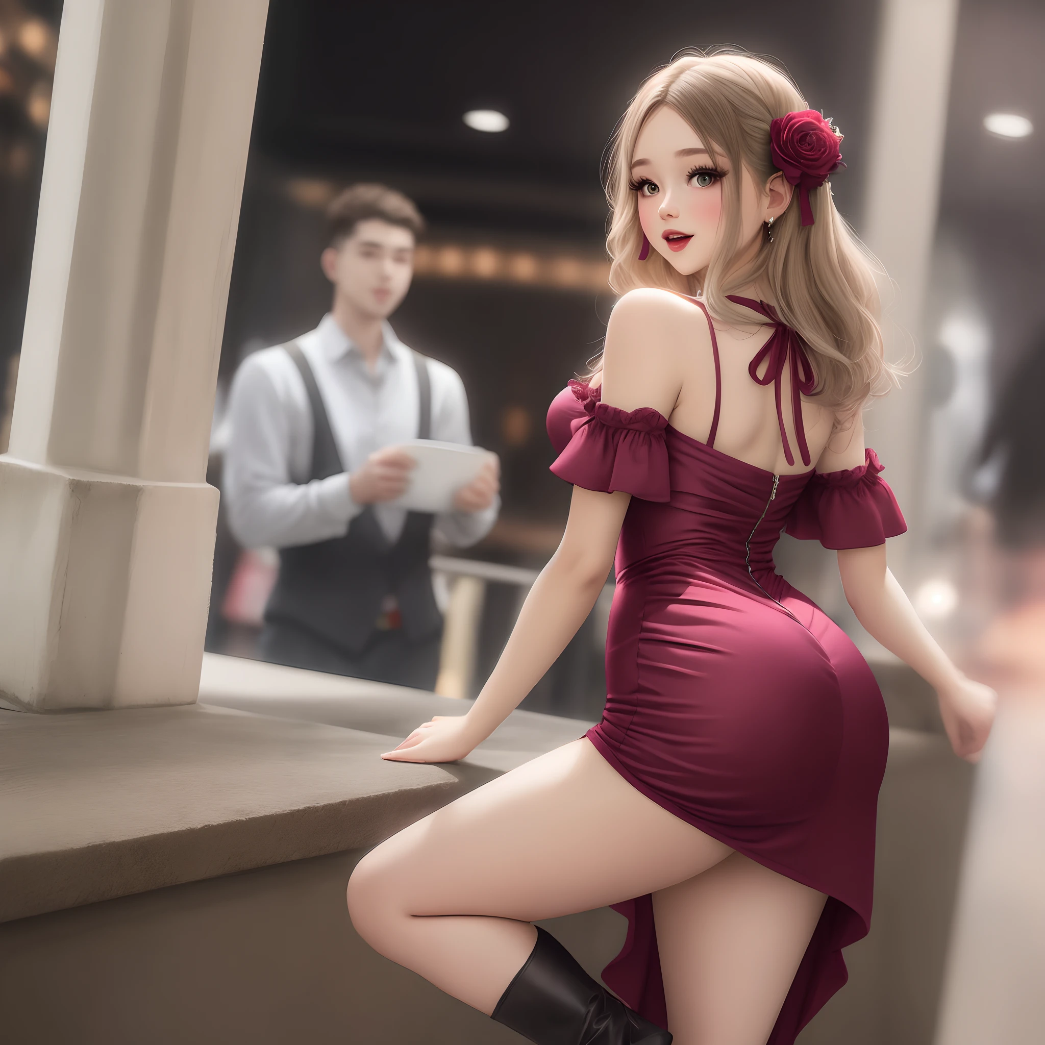 Short Party Dress with Volume