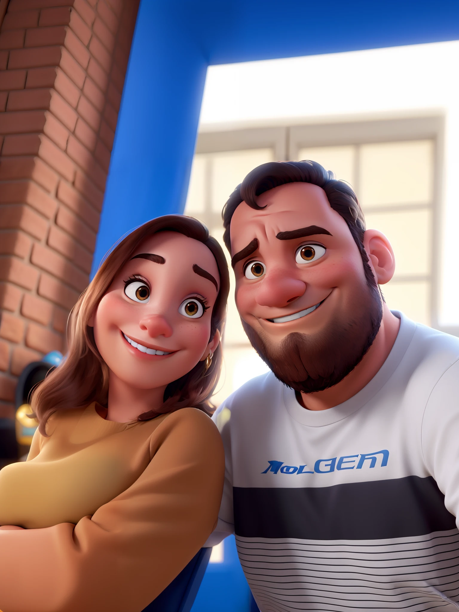 Um homem e uma mulher estilo disney pixar,alta qualidade,melhor qualidade