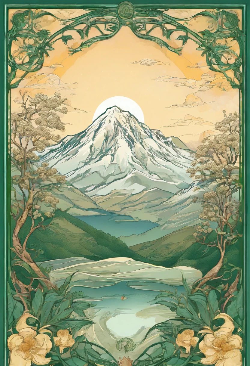 (((Masterpiece))),Best quality, snow mountains, scenery, sky, Outdoors,Yuzu,Yuzu tree,Grapefruit leaves,green color