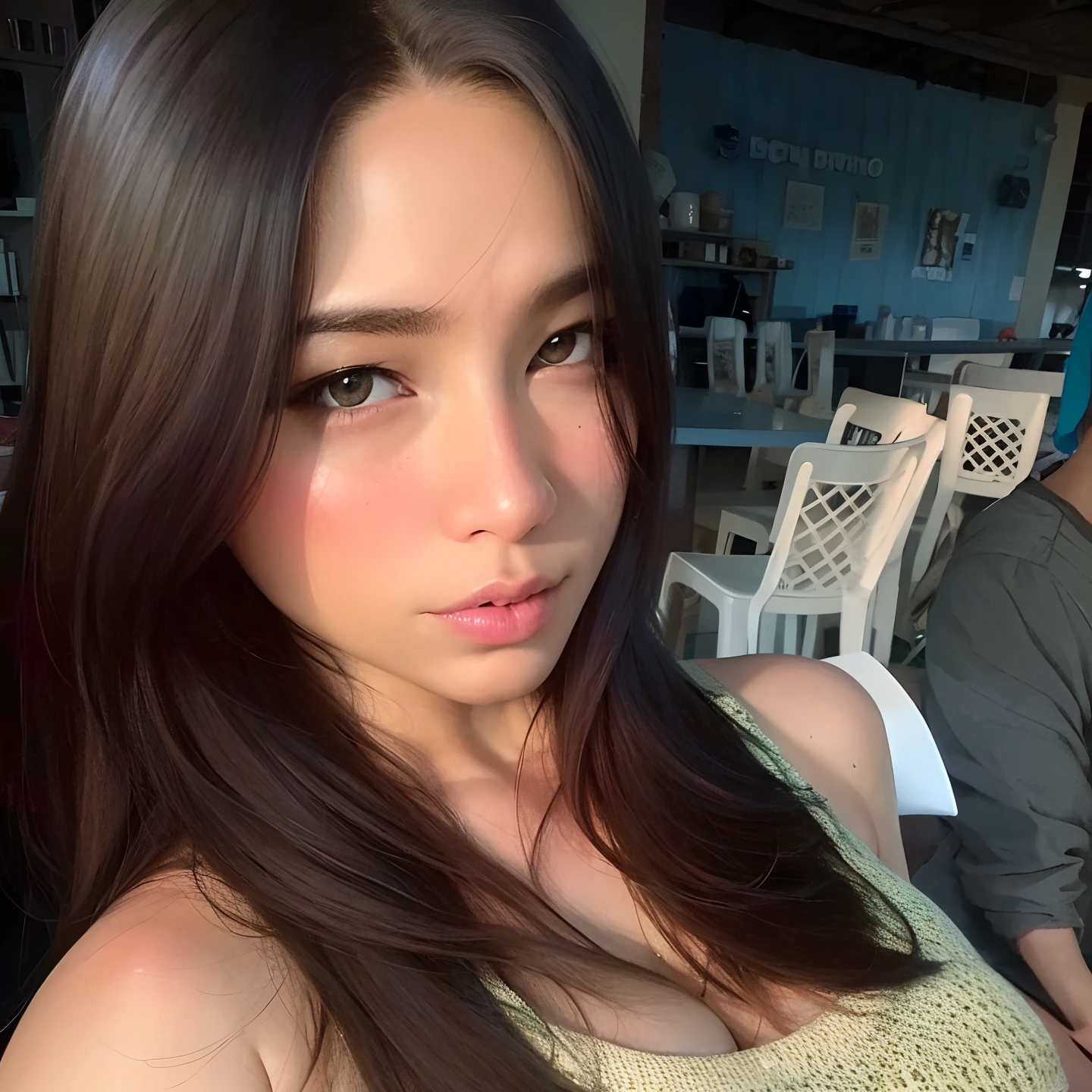 there is a woman that is sitting down with a cell phone, cindy avelino, imagem vazada, dilraba dilmurat, 18 anos, 1 8 I, Modelo do Instagram, linda senhora, selfie shot straight on angle, gemma chen, basia tran |, ela tem cerca de 2 0 anos, ela tem cerca de 20 anos, Sha Xi