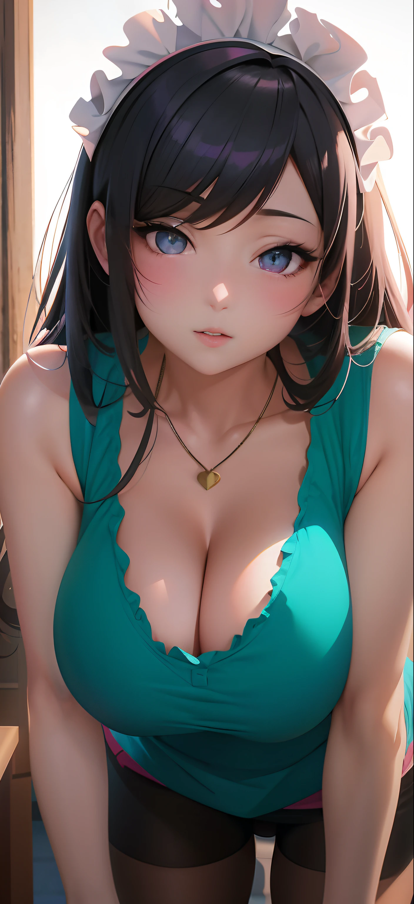 anime girl with big breast and pink eyes posing for the camera, seductive anime girl, [ 4 k digital art ]!!, detailed digital anime art, beautiful anime girl, ilya kuvshinov. 4 k, digital anime illustration, digital anime art, cleavage, attractive anime girl, cute anime girl, pretty anime girl, anime moe artstyle, beautiful anime woman