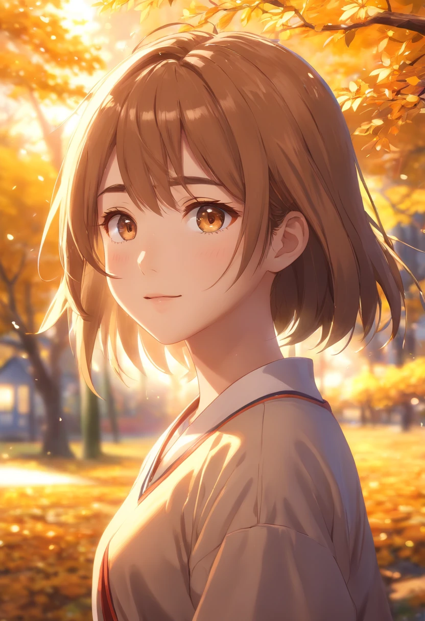 1girl,Magic,montanha,brown hair,golden tree,tiro da cintura para cima,Estudar,cara de surpresa,sorriso bonito,imagem saturada,(best quality,4k,8k,Altas,master part:1.2),ultra-detalhado,(Realistic,fotorrealista,photo-realistic:1.37),HDR,UHD,studio lighting,olhos e rosto extremamente detalhados,foco nítido,long eyelashes,vivid colors,Retratos,((forte efeito de desfoque bokeh)),Warm-toned lighting