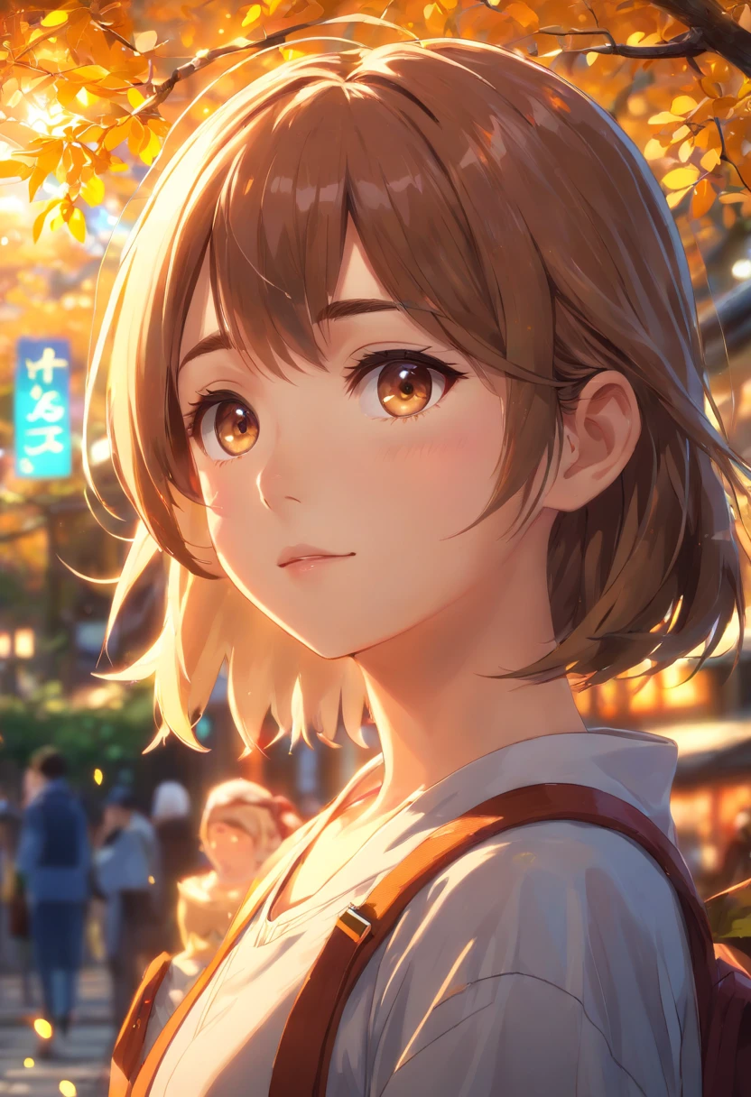 1girl,Magic,montanha,brown hair,golden tree,tiro da cintura para cima,Estudar,cara de surpresa,sorriso bonito,imagem saturada,(best quality,4k,8k,Altas,master part:1.2),ultra-detalhado,(Realistic,fotorrealista,photo-realistic:1.37),HDR,UHD,studio lighting,olhos e rosto extremamente detalhados,foco nítido,long eyelashes,vivid colors,Retratos,((forte efeito de desfoque bokeh)),Warm-toned lighting