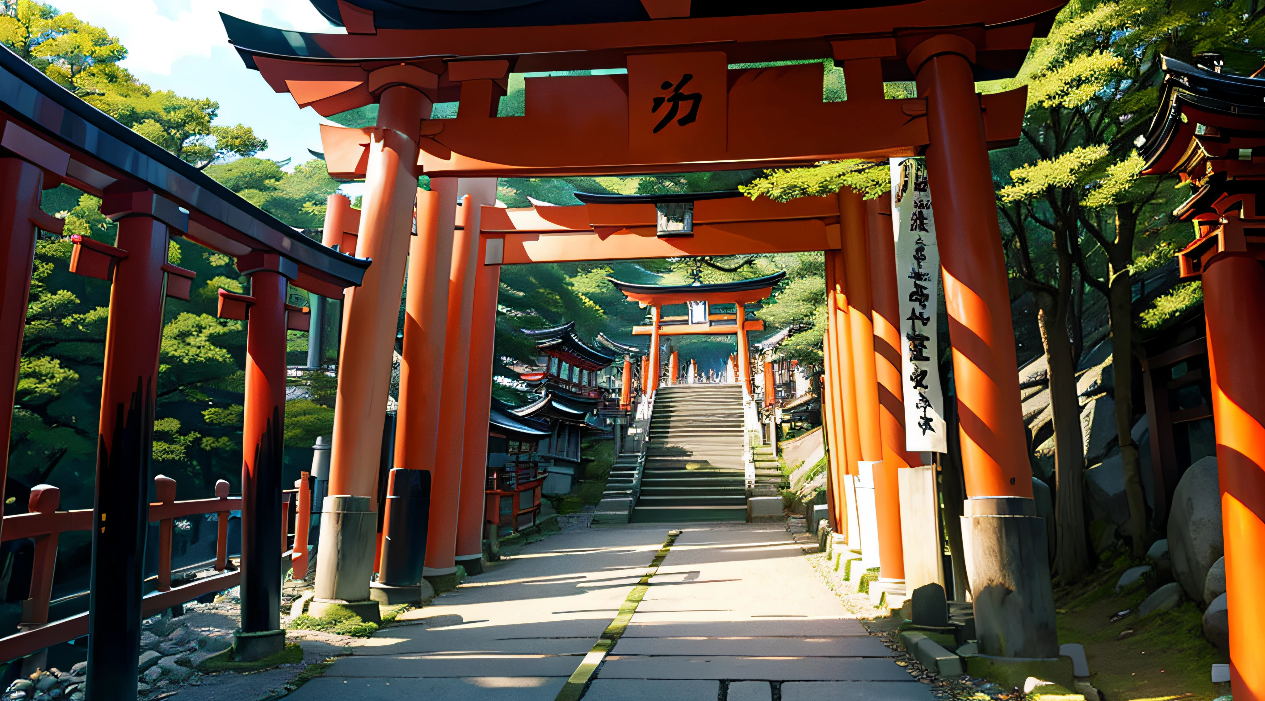 jpn、Fushimi Inari Taisha Shrine、Many torii gates、kyoto、shrines、majestueux