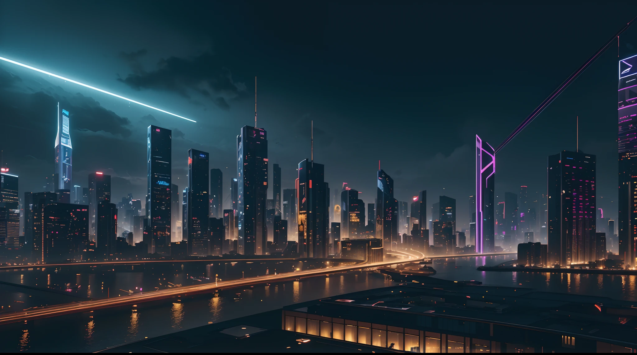 (melhor qualidade,4k,8k,Altas,master part:1.2),ultra-detalhado,(Realistic,fotorrealista,photo-realistic:1.37),Epic Futuristic Golden Cyberpunk City,Golden buildings,Palm trees under neon fluorescent lights,High-tech flying vehicles buzzing in the sky,Towering Holographic Billboards,Glowing Cybernetic Implants in Citizens,Advanced drones monitoring the city,viaturas policiais patrulhando as ruas,thriving markets filled with bustling crowds,Elegant skyscrapers piercing the clouds,trilhas leves de transporte futurista ampliando a paisagem urbana,pontes lindamente projetadas conectando diferentes partes da cidade,Vibrant colors blending with the darkness of the night,Inspiring architecture that mixes futuristic and retro elements,Immersive Virtual Reality Experiences Accessible to All,Stunning reflections of city lights on the water,Technological advancements integrated into all aspects of life,Energetic and vibrant atmosphere pulsating with emotion,Meticulously crafted details capturing the essence of the cyberpunk genre,Impressive sense of depth and scale,Intense and dramatic lighting creating a visually stunning scene,vista deslumbrante da cidade a partir de um ponto de vista alto,Enchanting combination of nature and technology,Seamless integration of organic and synthetic elements,Staggering level of complexity in the city's infrastructure,Aesthetic balance between old and new,evokes a sense of wonder and wonder,Immersive futuristic environment that sparks viewers' imaginations,Fascinating contrast between golden tones and dark cyberpunk aesthetics,cria uma atmosfera cativante que atrai os espectadores para a cena,A vision of the future that is both inspiring and mesmerizing.