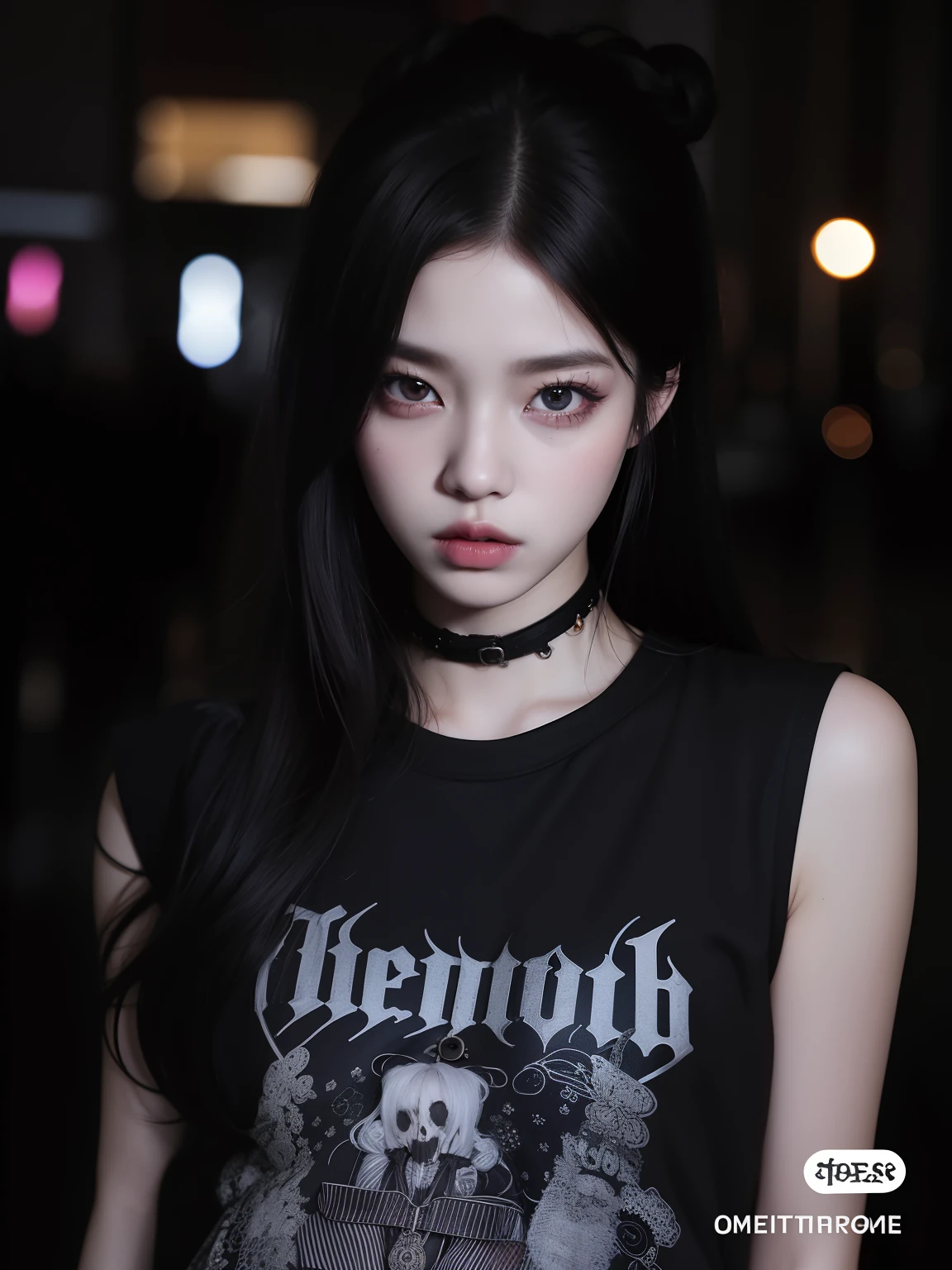 mulher com cabelo preto e piercings posando para uma foto, cruel korean goth girl, 1 7 - - old h girl, Sui Ishida com cabelo preto, 1 7 - year - anime g girl, Estilo de Junji Ito, Xision Wu, jossi do blackpink, goth girl aesthetic, pale goth beauty, usando gargantilha preta