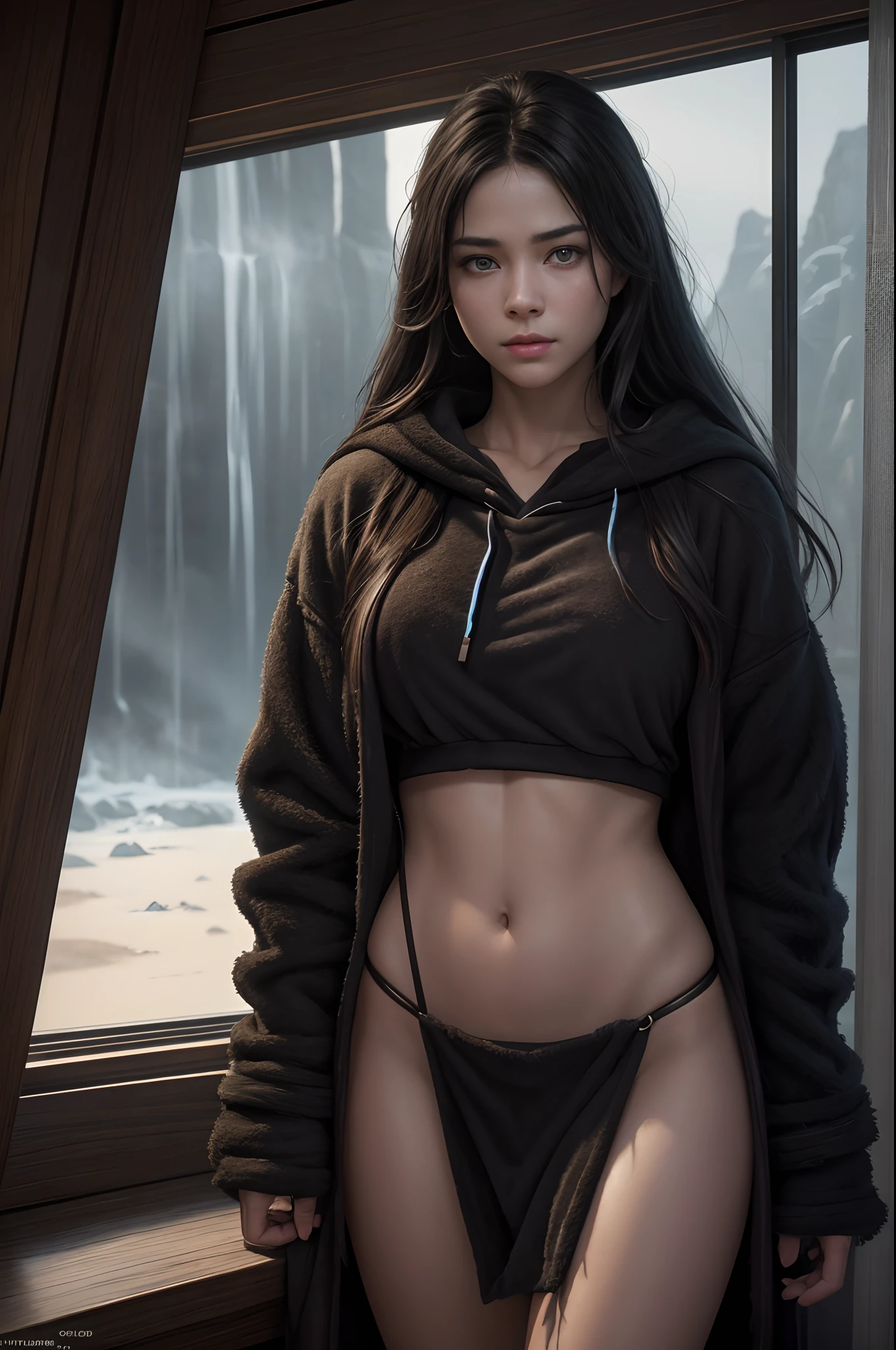 8K,Savage Girl、(The skin:1.1)、(fleece:1.2)、North Shore、interiors、(ArtStation:1.2)、(Realism of the epic:1.3)、(HDR:1.4)、(violetshot:0.7)、intricate detailes、(Rutkowski:0.8)、Convoluted、Cinematic、detaileds、Subdued Color、Super beauty(Like the real thing),超A high resolution,real looking skin,Beautiful expression,