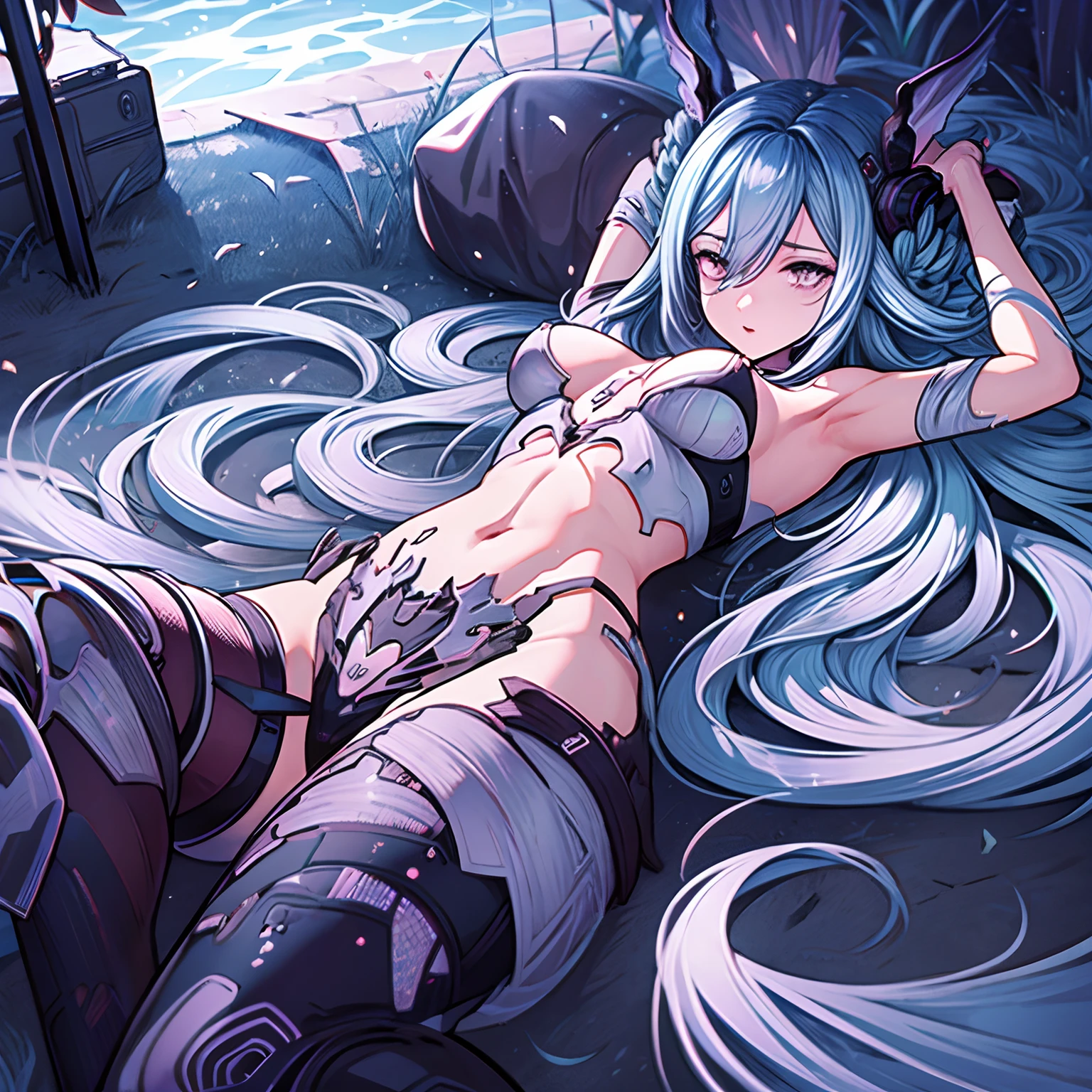 1girll,full bodyesbian,Lamia,Lie on the ground