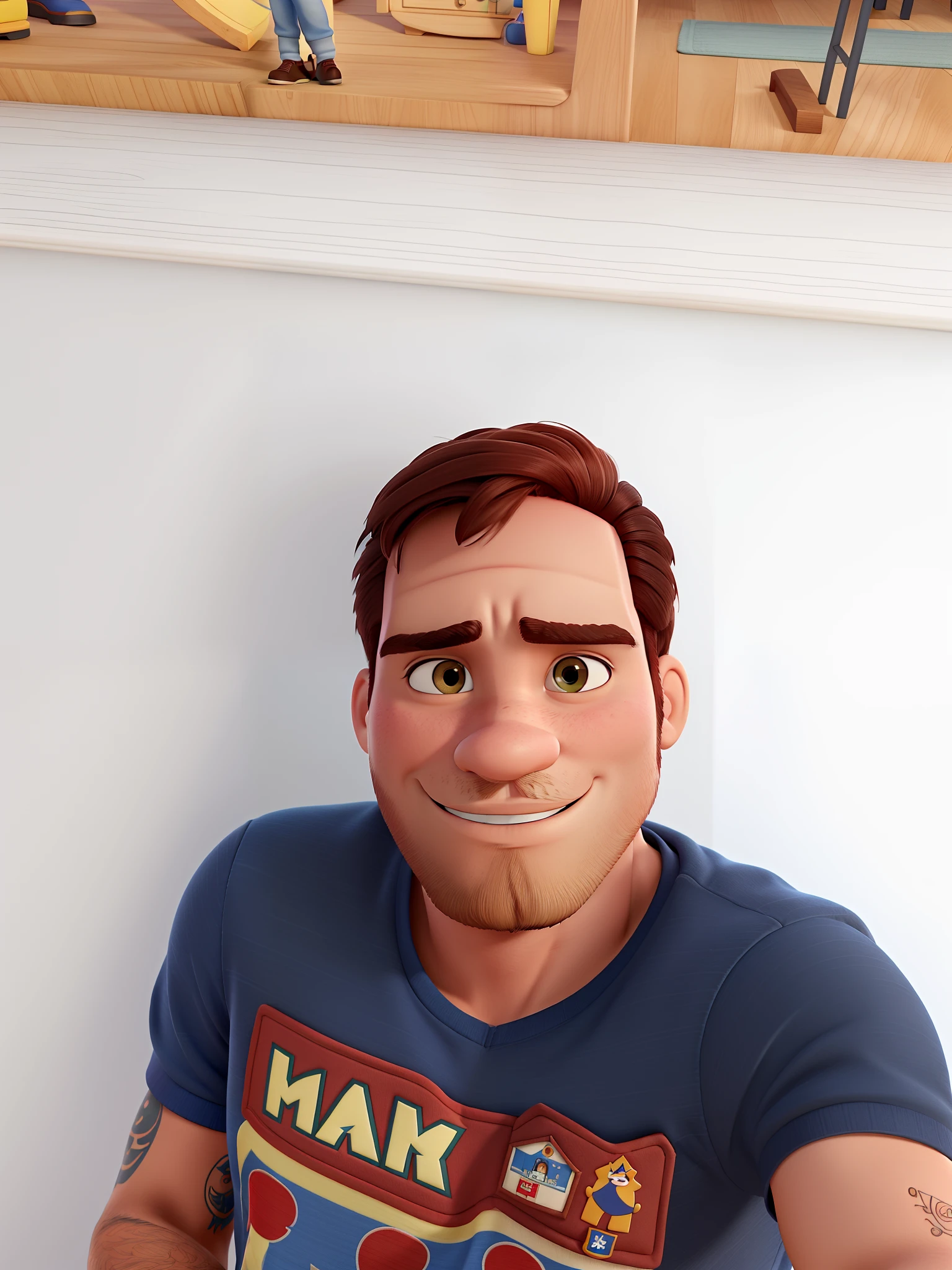 Homem, moreno, barba, estilo Disney Pixar, alta qualidade, melhor qualidade
