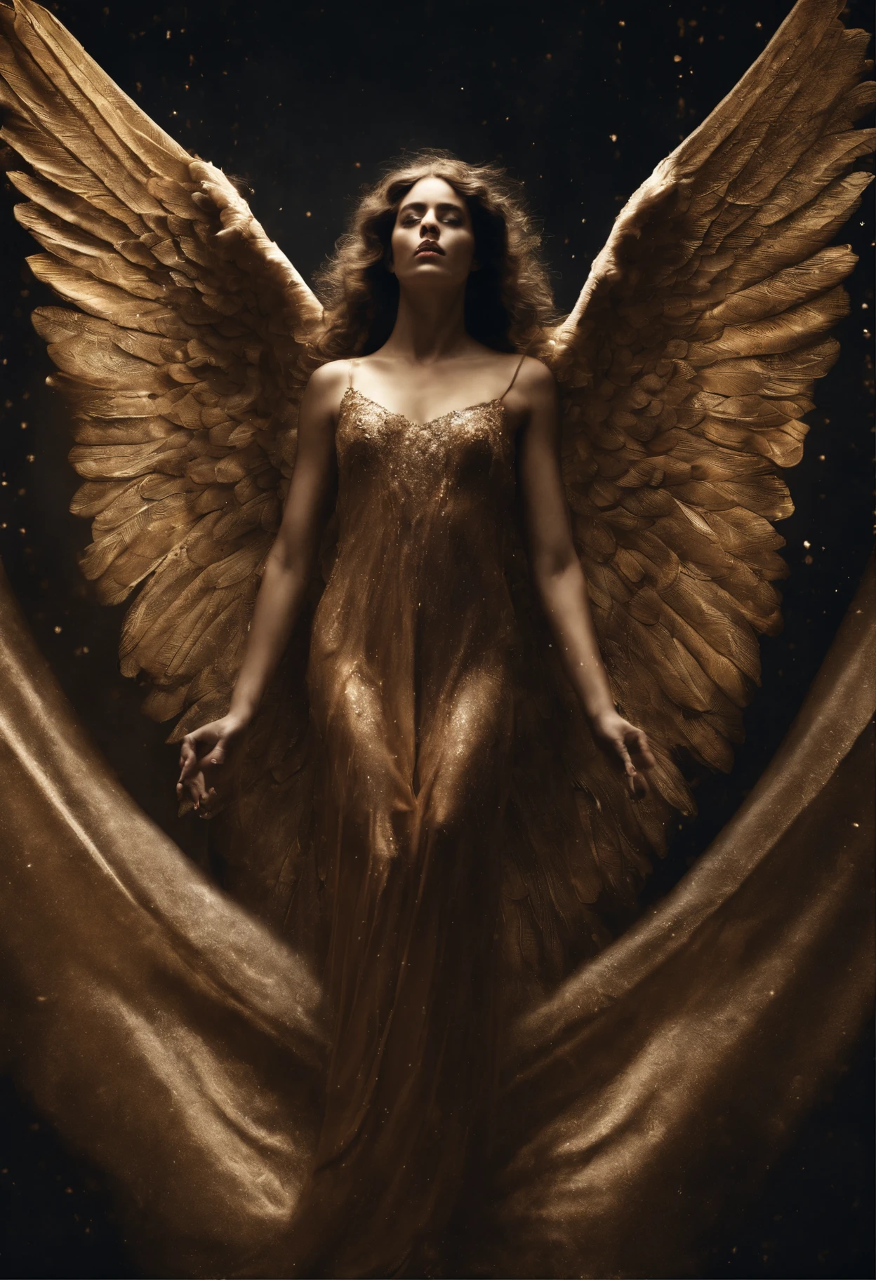 cosmic fallen angel, olhos claros brilhantes, Biomechanicals, estranho, assustador, Pesadelo, cores muito brilhantes, light particles, com luz brilhante, Mshiff, Arte do papel de parede, Disobedience to the creator wallpaper