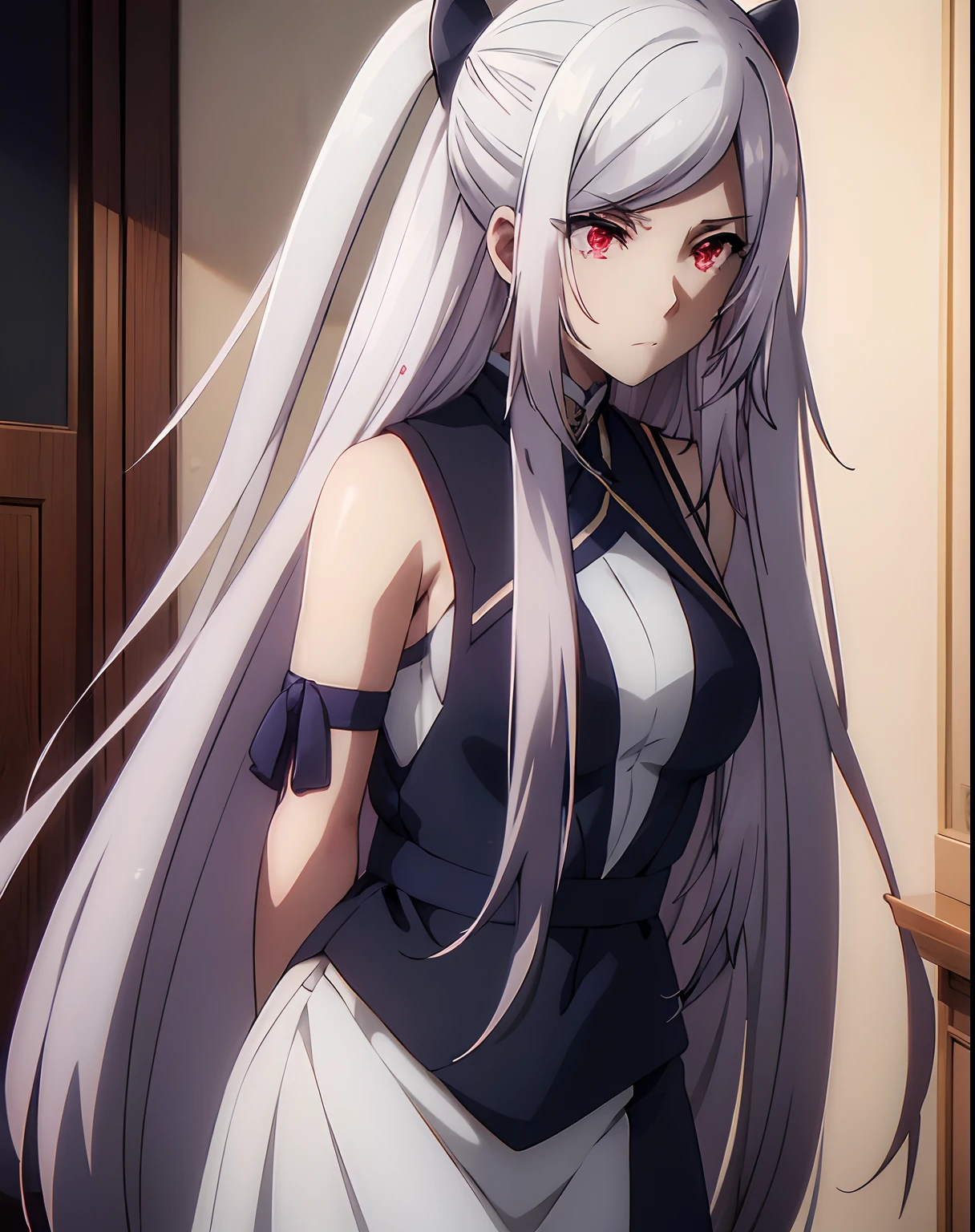 (masterpiece, top quality, best quality, official art, beautiful and aesthetic:1.2), 1 girl,white hair,red eyes