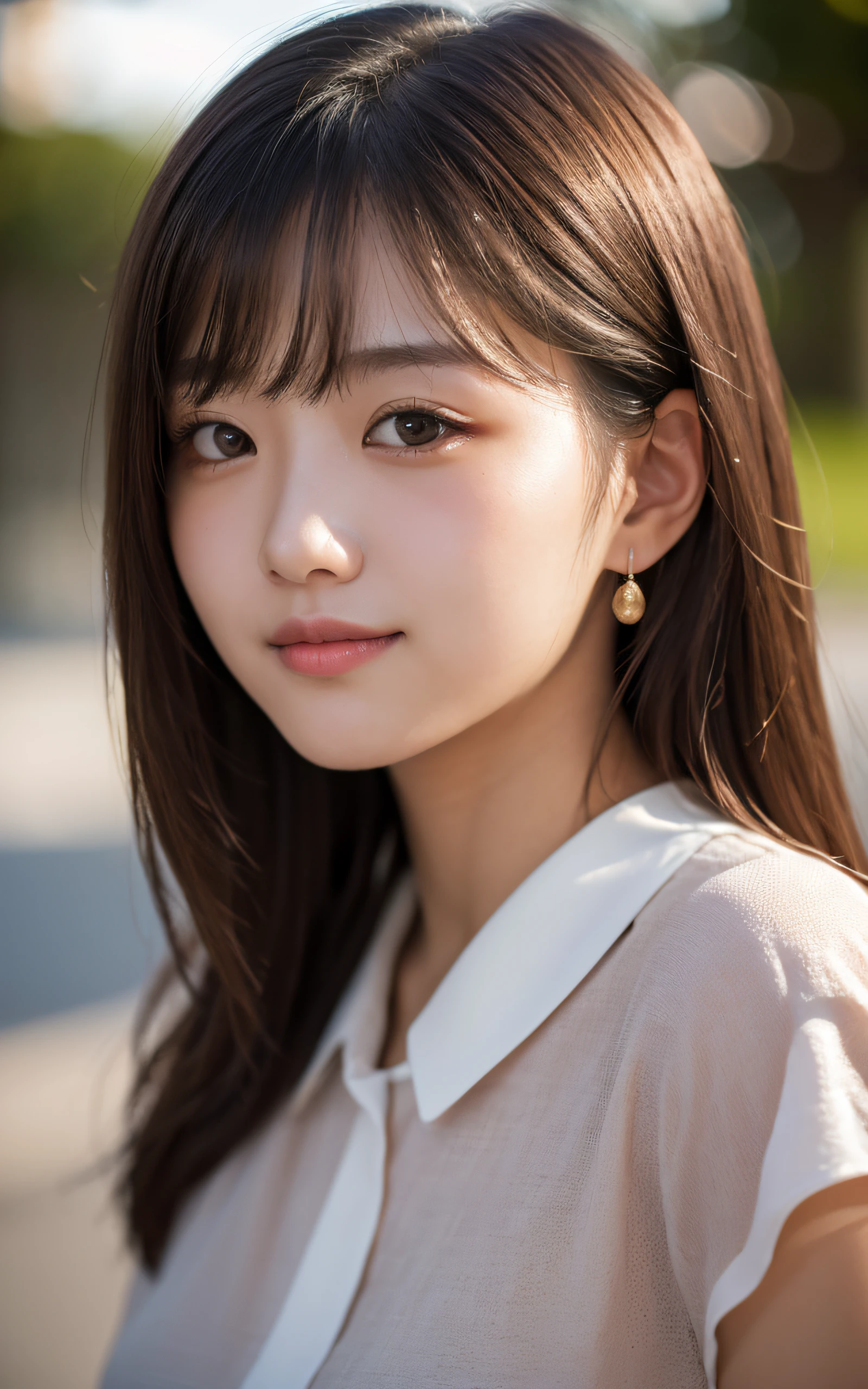 (Photo Real:1.4), (hyper realisitic:1.4), (Smooth lighting:1.05), 1 girl, (sad:1.5), neat and clean beauty, Close-up of the face, 22 years old, Soft lighting, Back lighting, (cheerfulness:1.2), (Finest Real Textured Skins), Narrow-eyed, Super fine face, Gravure Idol Pose, glowy skin, retinas, Anatomically correct, acurate, Super Detail, Textured skin, High quality, high details, Best Quality, High resolution, bangs, Silk Blouse