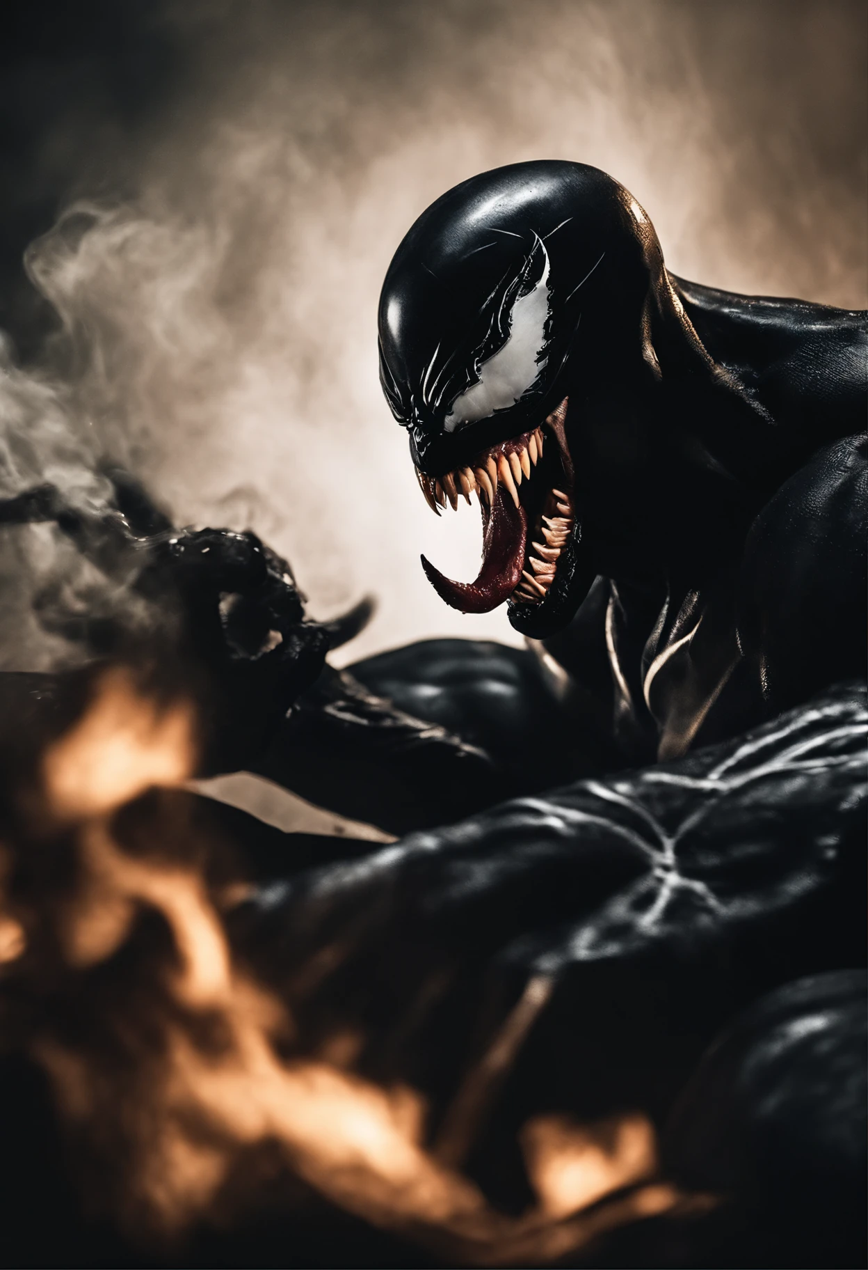 <lora:Kodak Motion Picture Film:1.2> (Sharp Detailed Image)
An Oscar winning horror movie for Best Cinematography a very large venom with a big mouth running outdoors with perfect hands and perfect feet Kodak Motion Picture Film Style