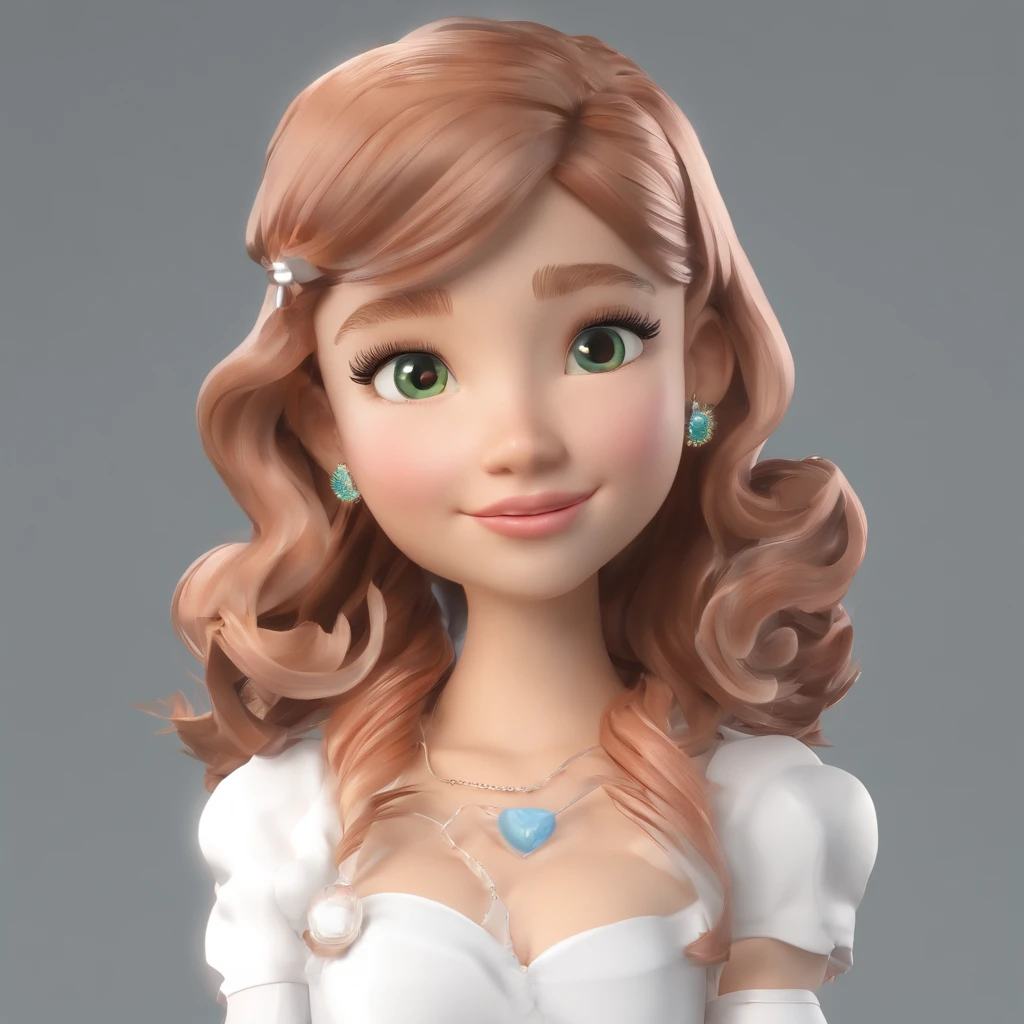 super bonito IP menina , olhos brilhantes, querubim,Vestidinho branco, argila, Modelos, um modelo, Brilhante e delicado,fundo limpo, Bom brilho, 3D rendering of,best quality