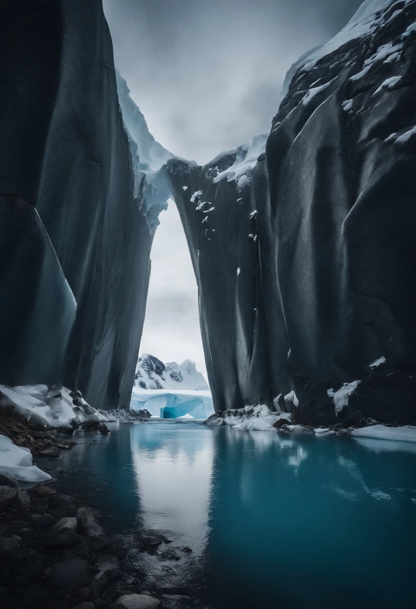Antarctic continent、a paradise、Huge ice wall、Plants、tunnel、