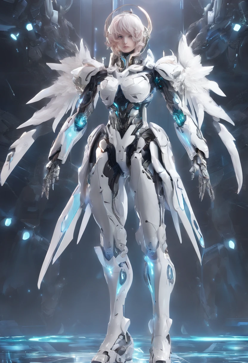 high detail anime face, (Full body shot:1.4),(Wide Angle Shot), (long shot: 1.3), (Intricate details:1.4), (Masterpiece) , ((Anime Robot, Beautiful White Skin Golem, Angel, 1girl, Magic)), (Perfect Aesthetic Eyes:1.3) , (Detailed Eyes) , (Halo) , (Elden ring:1.4), (Wings:1.3), Medium Breast, Glowing, Twintails Hair, Multicolored Hair, (Anatomically Correct Body:1.4) , Angry, (Perfect Face), Saenyo Ancalagon Majestic Guardian Knight | Ultra Detailed Robotic Armor | Cinematic Lighting | Intricate filigree metal design | 16k | Unreal Engine 5 | Octane Render | 3d, (anatomically correct :1.4), (Ultra Detailed, Fantasy Background, Blush, Solo, Fightning Stance), (magic circle:1.3), Lightning Effect, (Ray Tracing), Show Your Ability A.I., (Glowing Eyes) , (Particles Glowing) , 16k Wallpaper, Robot Female, Trending on Pintrest, By Nimox AI, UHD