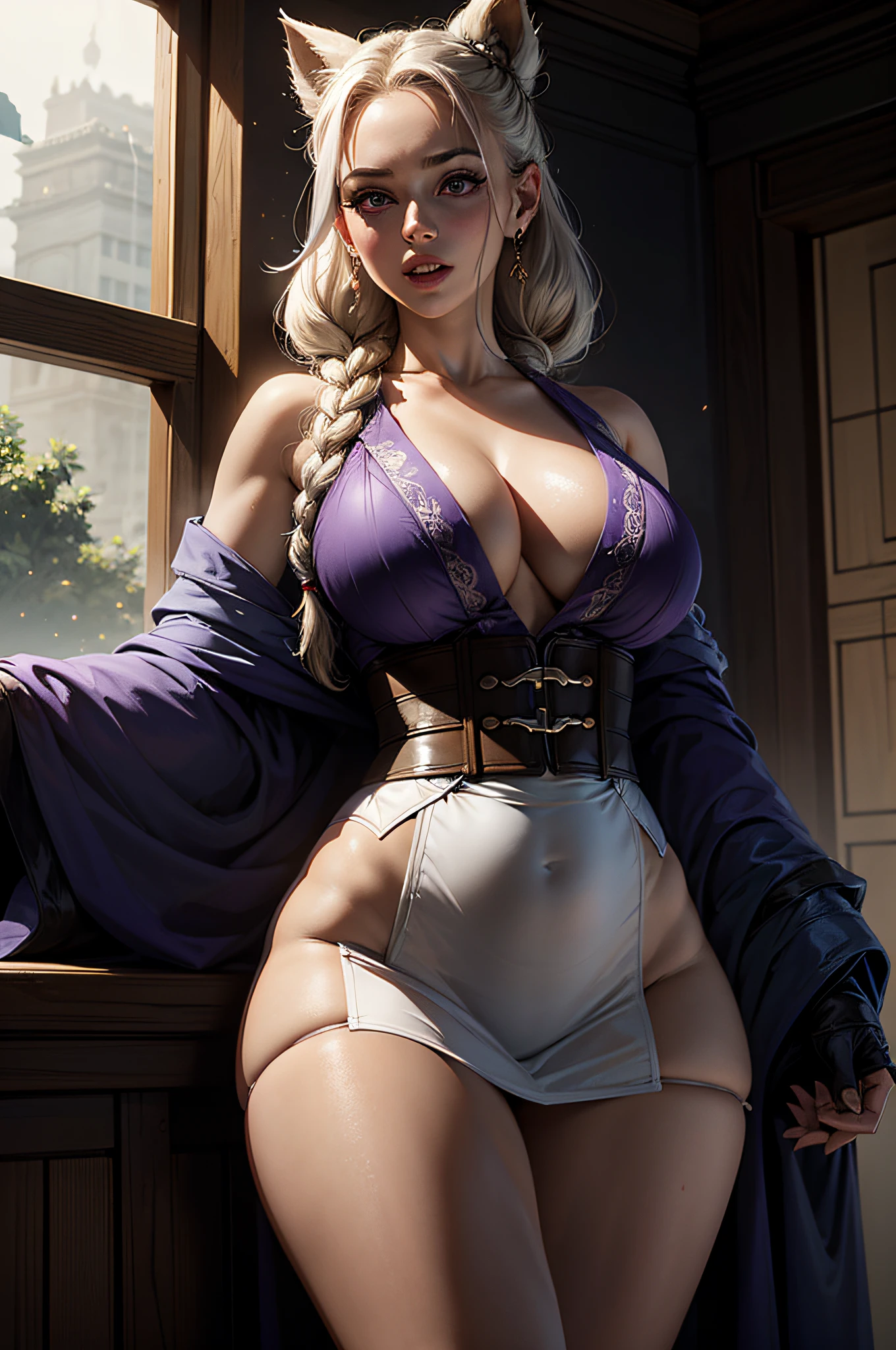 (master part), alta qualidade, Antecedentes altamente detalhados, 1girl, sozinho, young lady, beautiful face, detailed face, multicolored hair, horns, pale skin, white yukata, red skirt, ((huge breasts)), grabbing own breasts, ChopioNemu, brown hair, braided bun, single hair bun, french braid, Fechaduras laterais, Tira vigorosa, Purple eyes, Olhando para o Viewer,
roupa de banho_2, BDSM, colar, bondage outfit, slavery, limite, harness, coxas pretas, , , medium breasts,
Standing, sorrir, quarto,(master part, best quality:1.2), high resolution, altamente detalhado, 8k, HDR, 1girl, 1st grade, sexo, lobisomem, Escuro, Floresta, volumetric fog, light particles, volumetric light, fantasia, atmosfera de amor, NSFW, Sem censura, cinemactic, cowboy shot, dynamic angle ADDCOMM
girl, Quatro, pernas abertas, arms spread open, Textura detalhada da pele, Rosto detalhado, seios grandes, Gemendo, (corar:1.5), Embraced, maquiagem ousada, (Feliz:1.3), heavy breathing, boca aberta, Saliva, suar, vapor, lusciousness, sexoualmente sugestivo, Rosto detalhado, long eyelashes, Anatomically correct hand, suco, trilhas de suco, Curvy, long braid, cabelo platinado;, , trembling, Babando, A mulher mais feliz do mundo, (detalhe do cabelo:0.3) QUEBRAR
lobisomem, FURR FALHOU, , (agarra bunda:1.1), agarrar peito, (Sex behind:1.2), Feliz, Presas, olhos brilhantes, sorrir, heavy breathing, Tongue out, morde suavemente