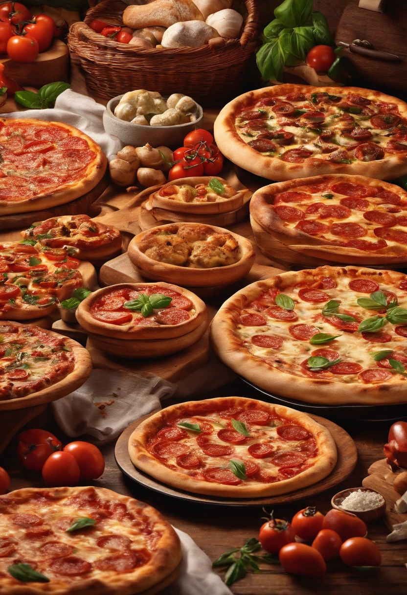 melhor (8k, best quality, master part: 1.2), ultra-detalhado, "Logo for a Professional Pizzeria"